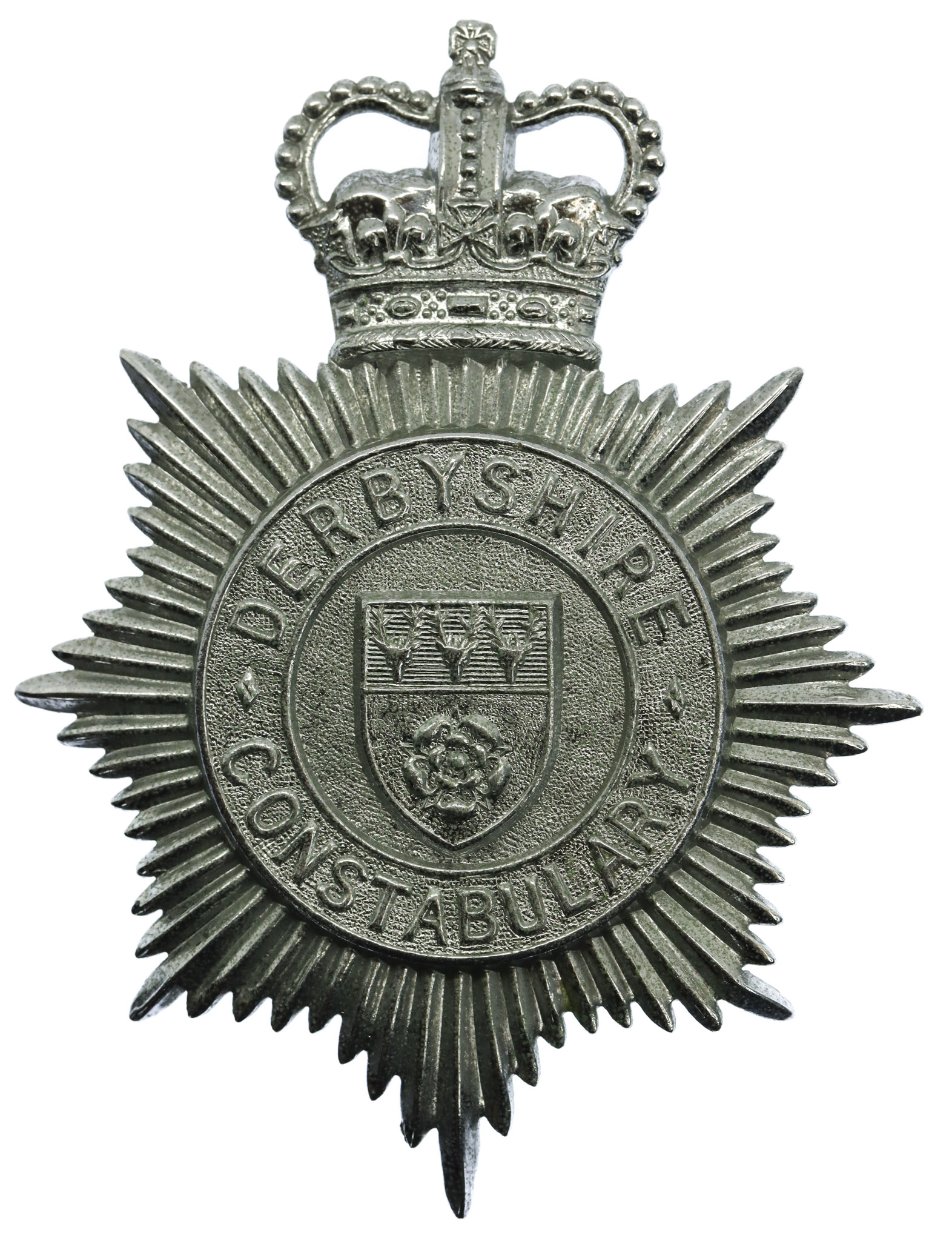 Derbyshire Constabulary Helmet Plate - Queen's Crown