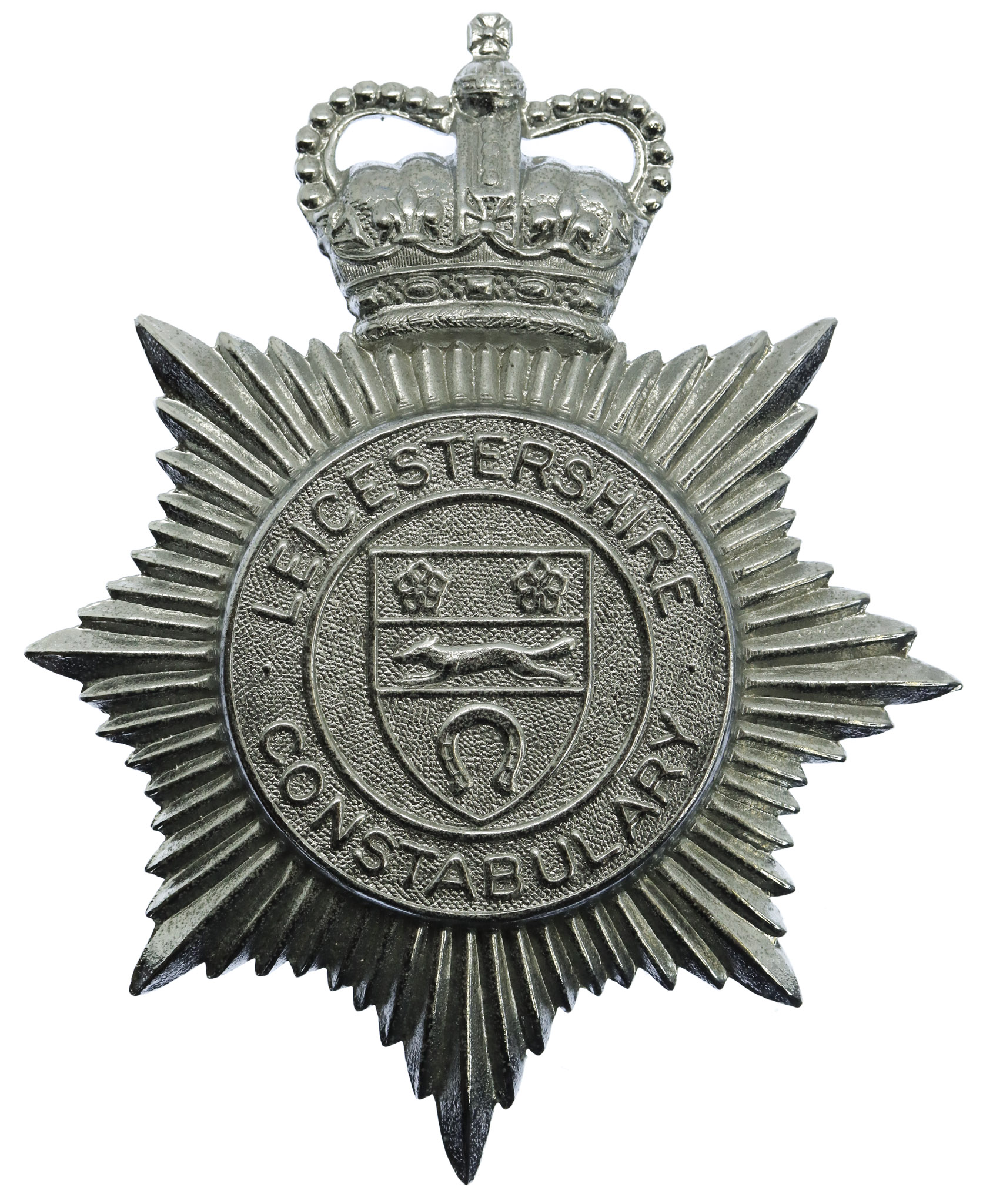 Leicestershire Constabulary Helmet Plate - Queen's Crown