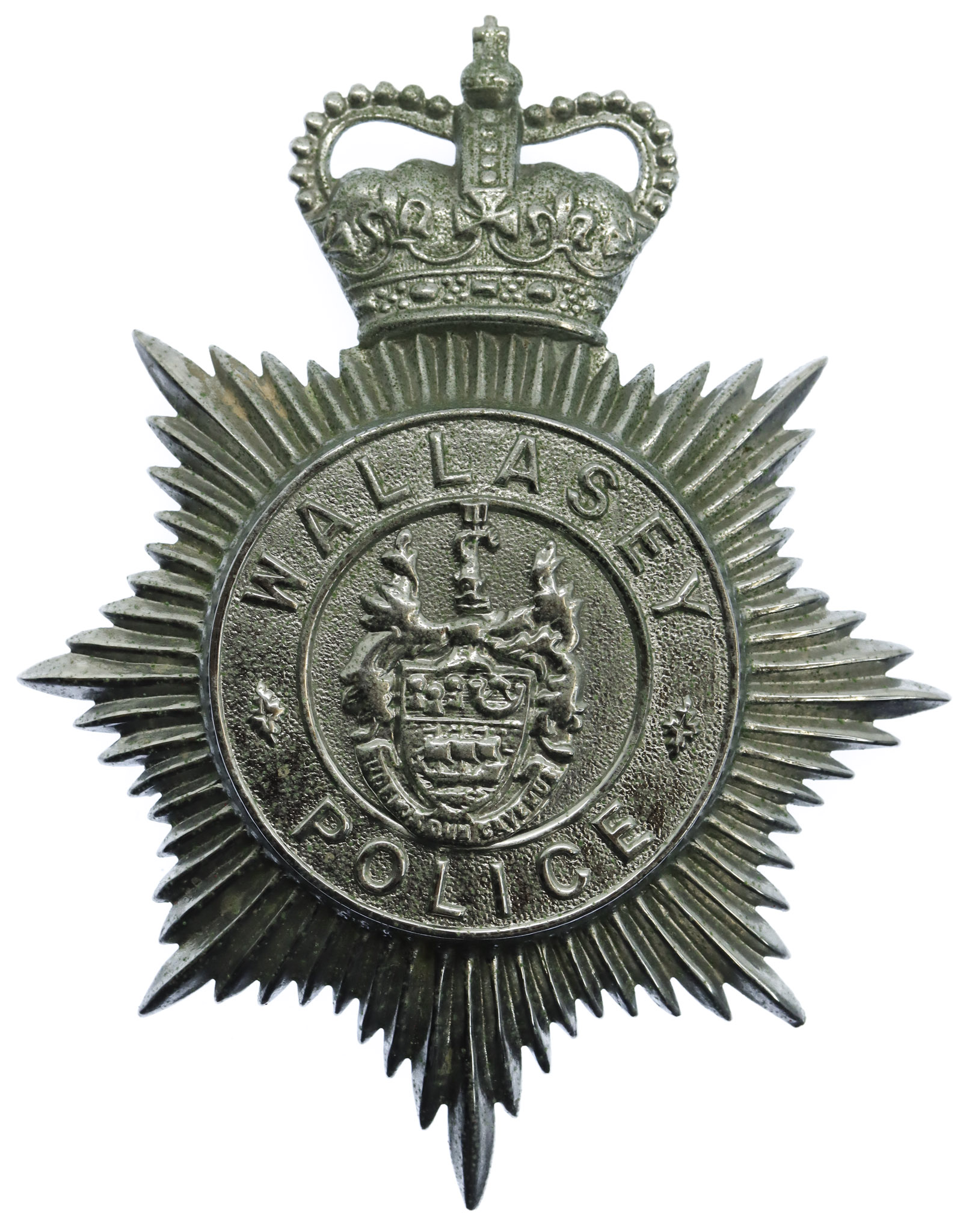 Wallasey Borough Police Helmet Plate - Queen's Crown