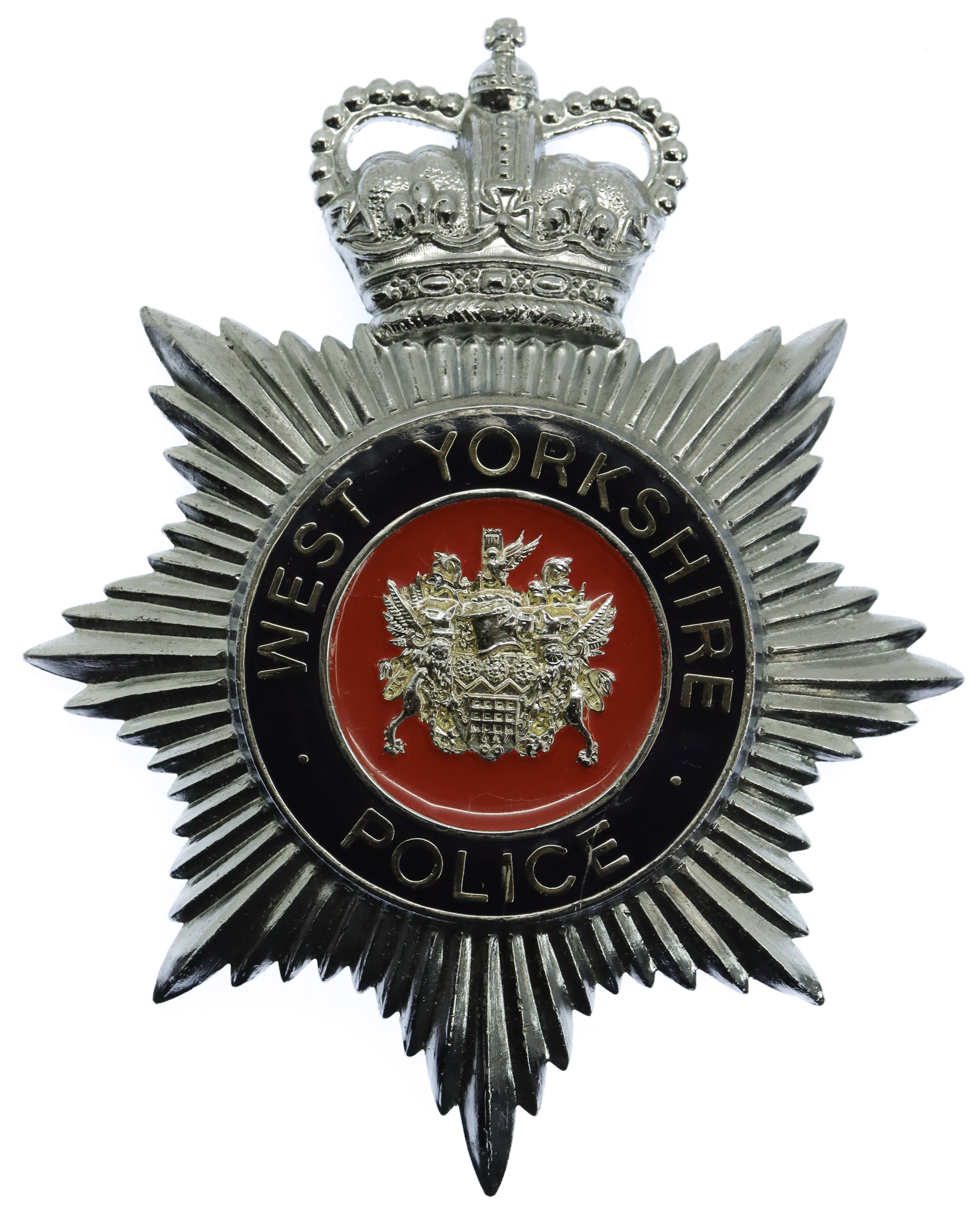 West Yorkshire Police Enamelled Helmet Plate - Queen's Crown