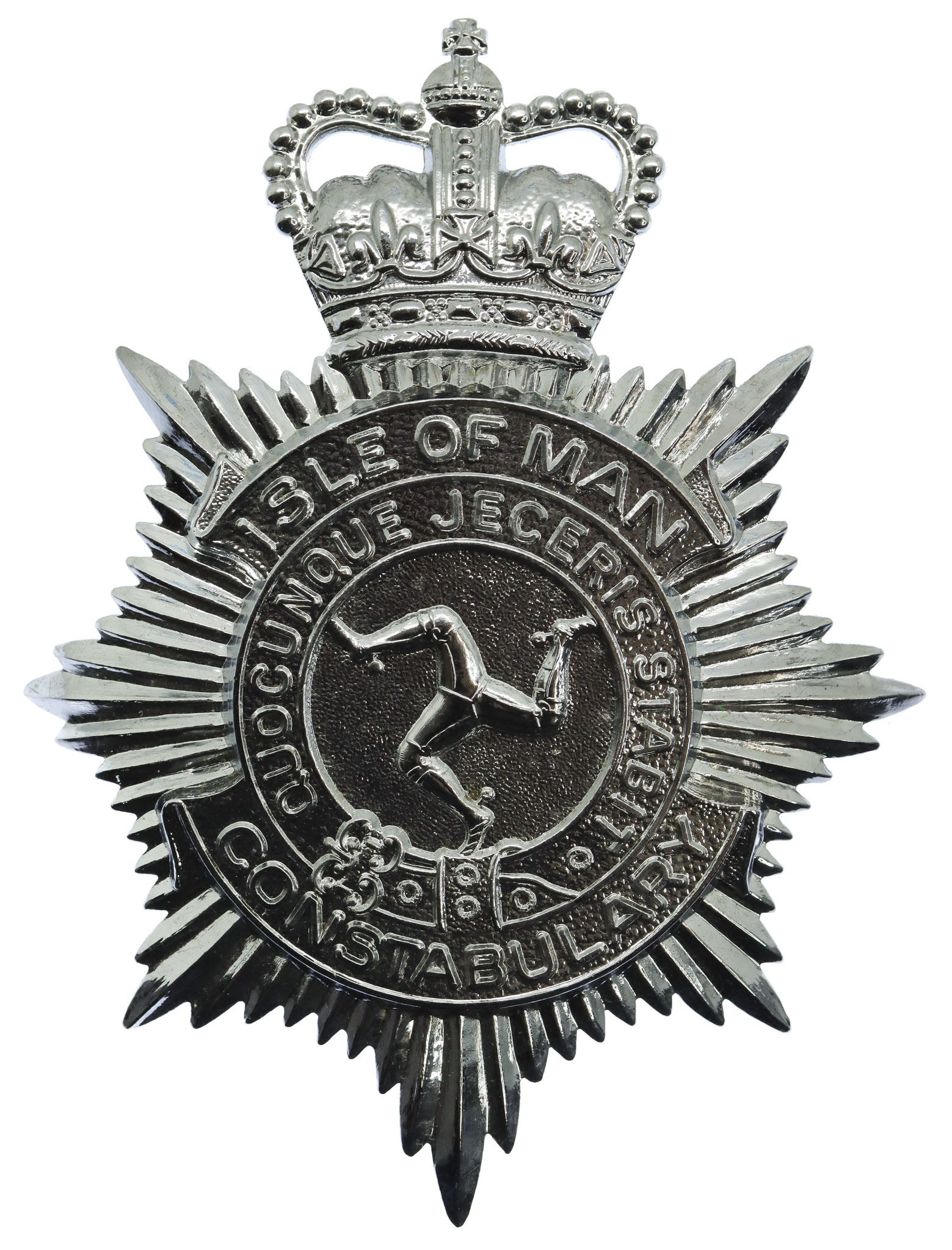 Isle of Man Constabulary Helmet Plate - Queen's Crown