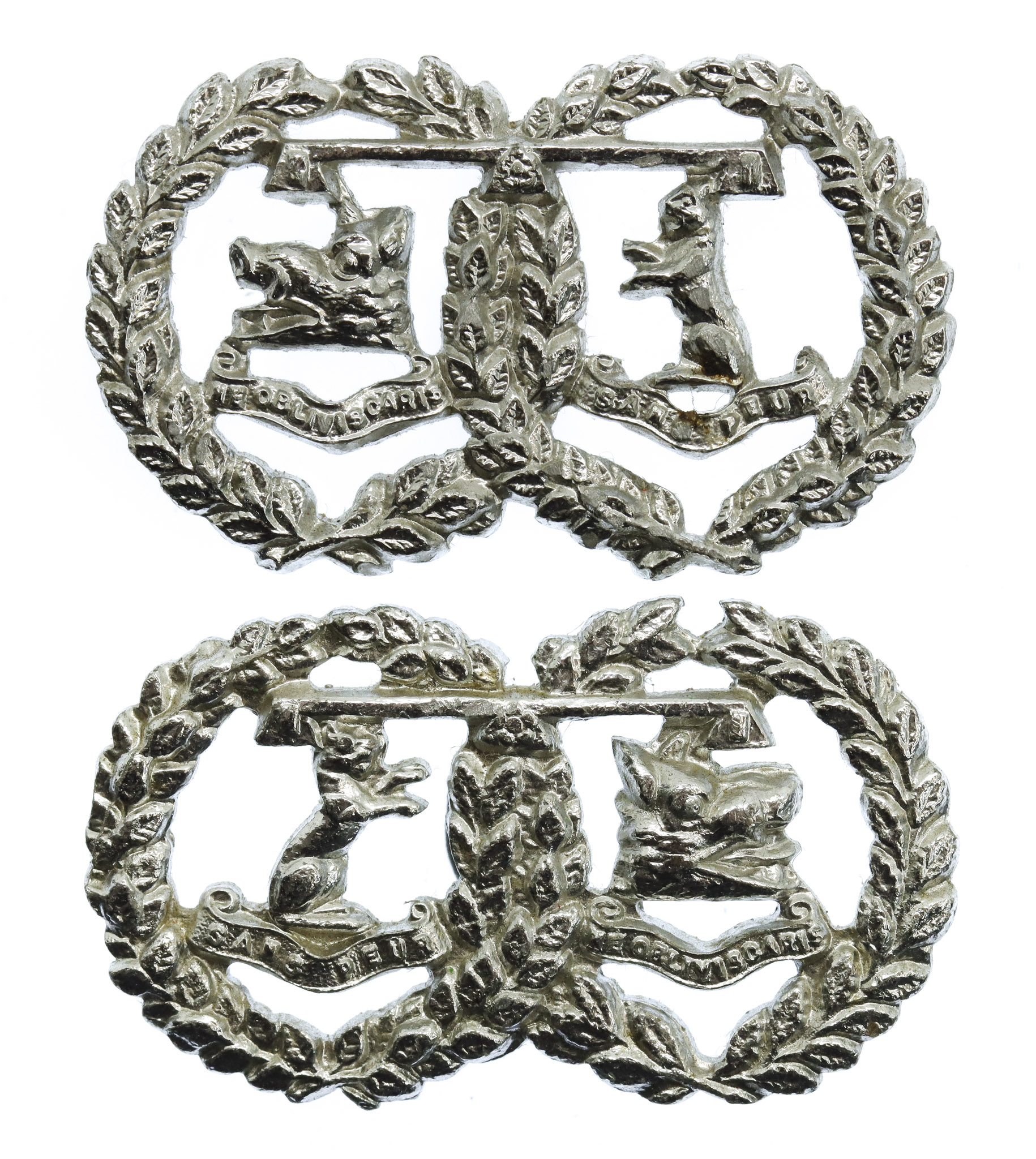 Pair of Argyll & Sutherland Highlanders Anodised (Staybrite) Collar Badges