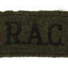 Royal Armoured Corps (R.A.C.) WW2 Cloth Slip On Shoulder Title