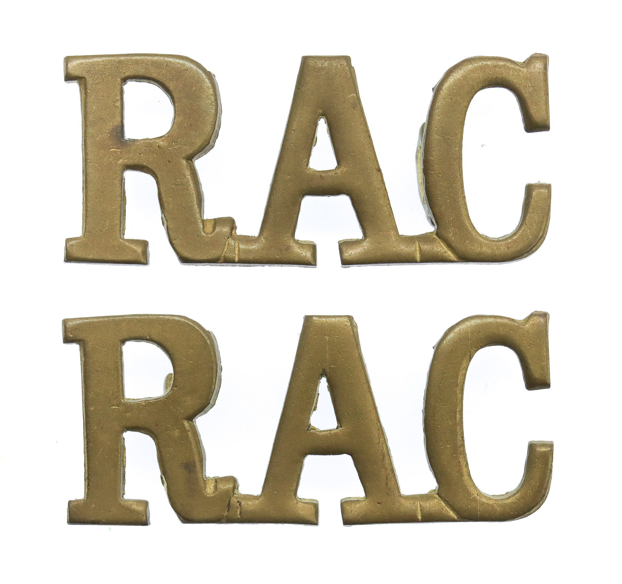 Pair of Royal Armoured Corps (R.A.C.) Shoulder Titles