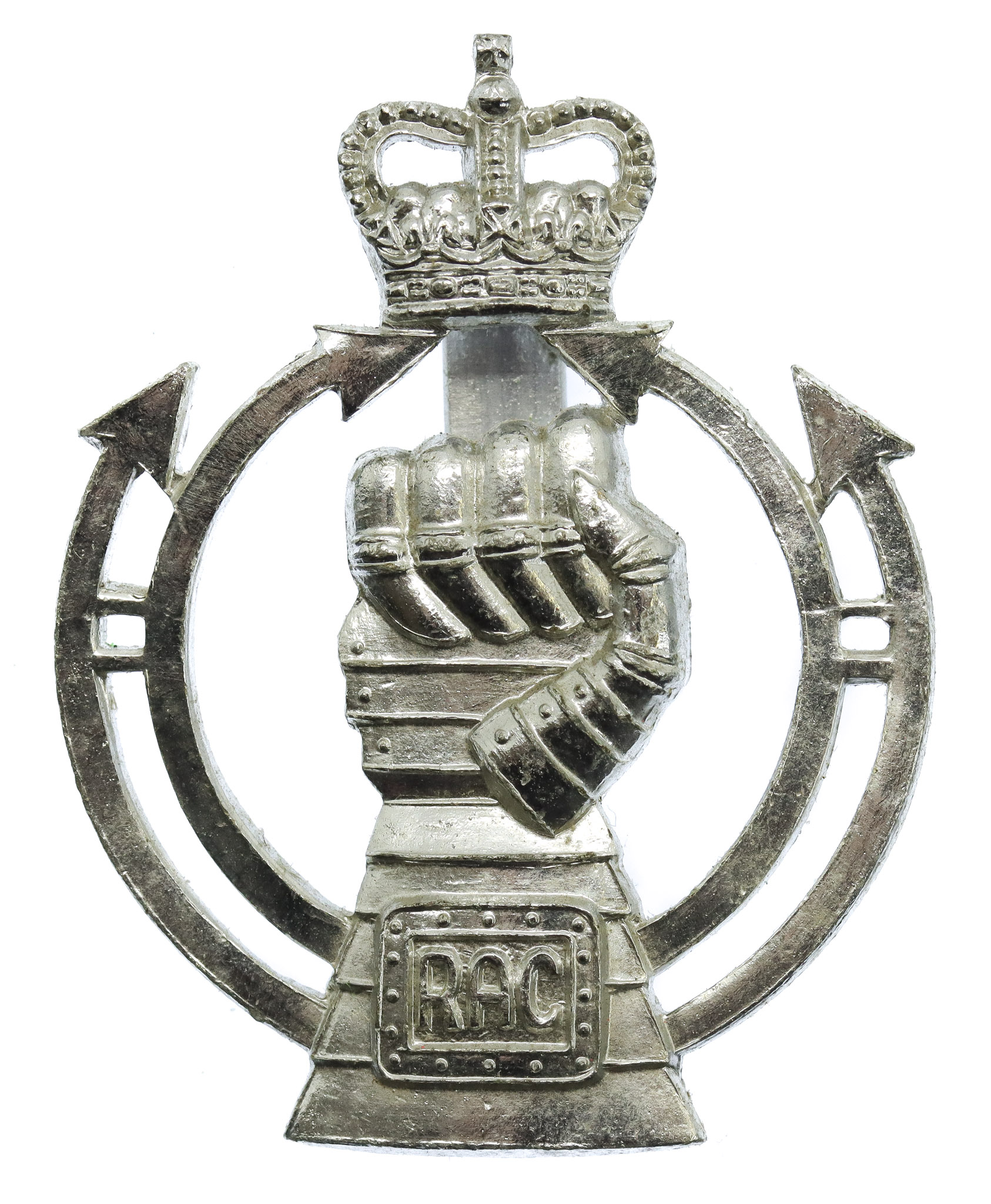Royal Armoured Corps (R.A.C.) Anodised (Staybrite) Cap Badge