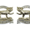 Pair of Royal Leicestershire Regiment Anodised (Staybrite) Collar Badges