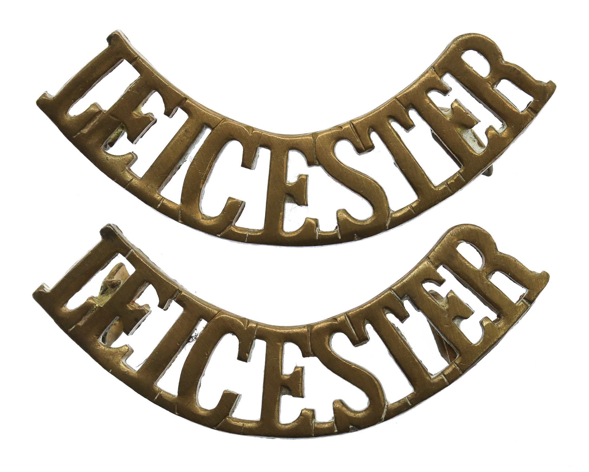 Pair of Leicestershire Regiment (LEICESTER) Shoulder Titles