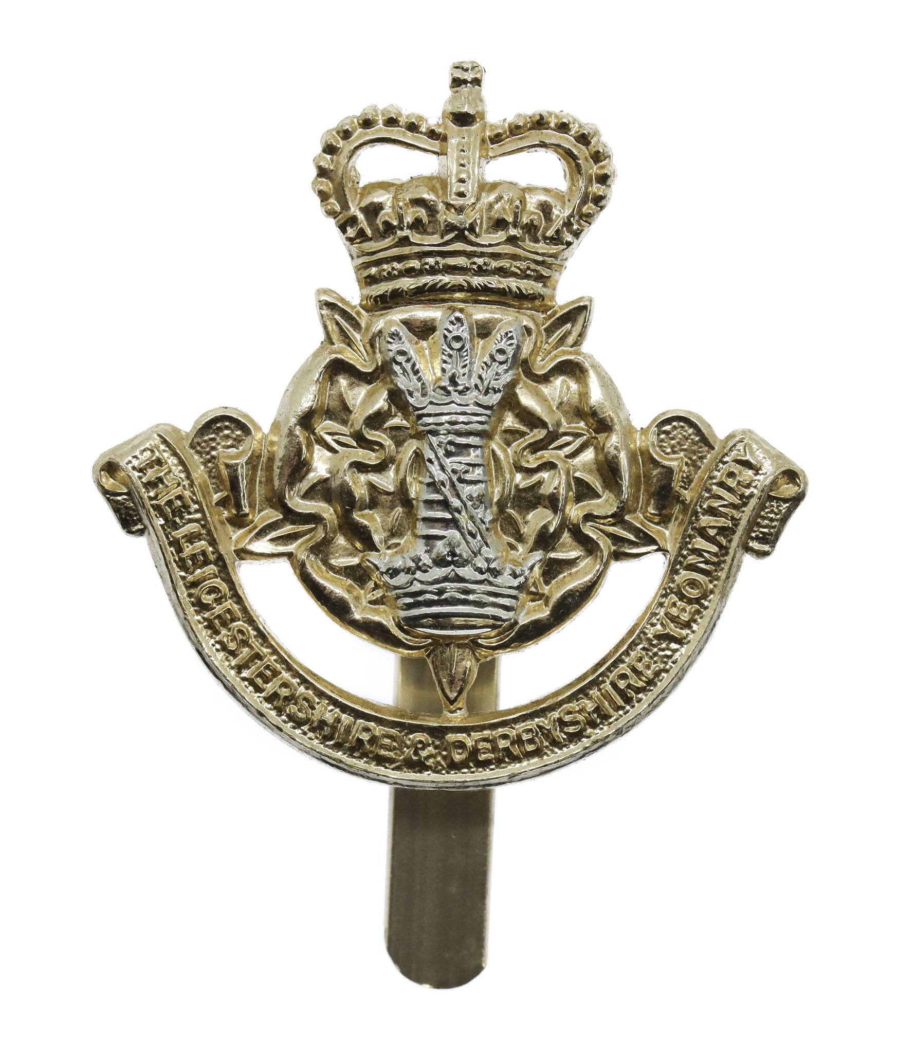 Leicestershire & Derbyshire Yeomanry Anodised (Staybrite) Cap Badge