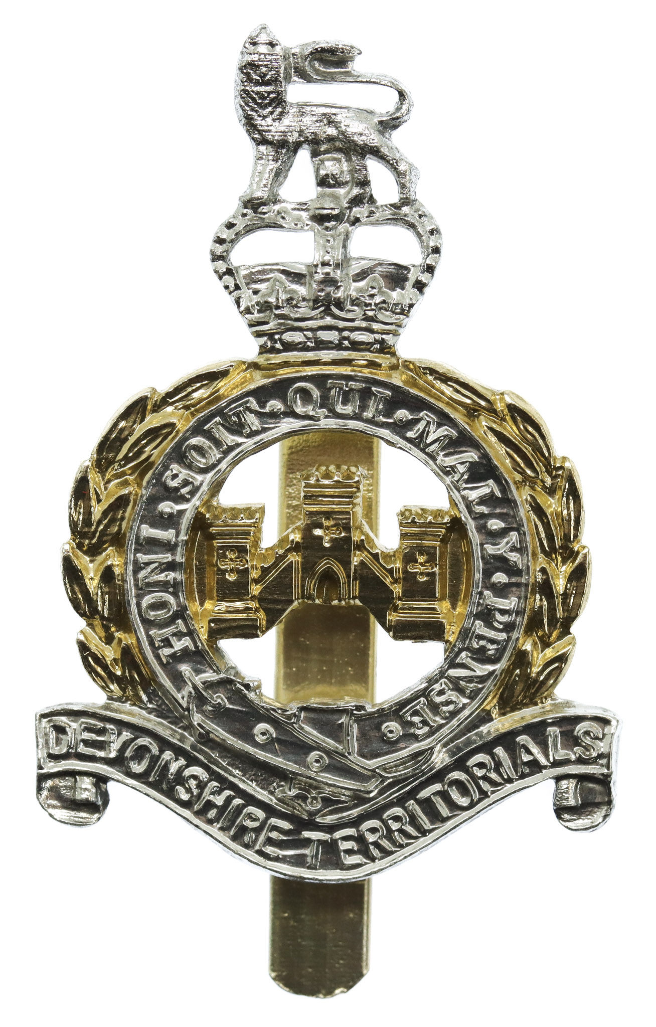 Devonshire Territorials Anodised (Staybrite) Cap Badge
