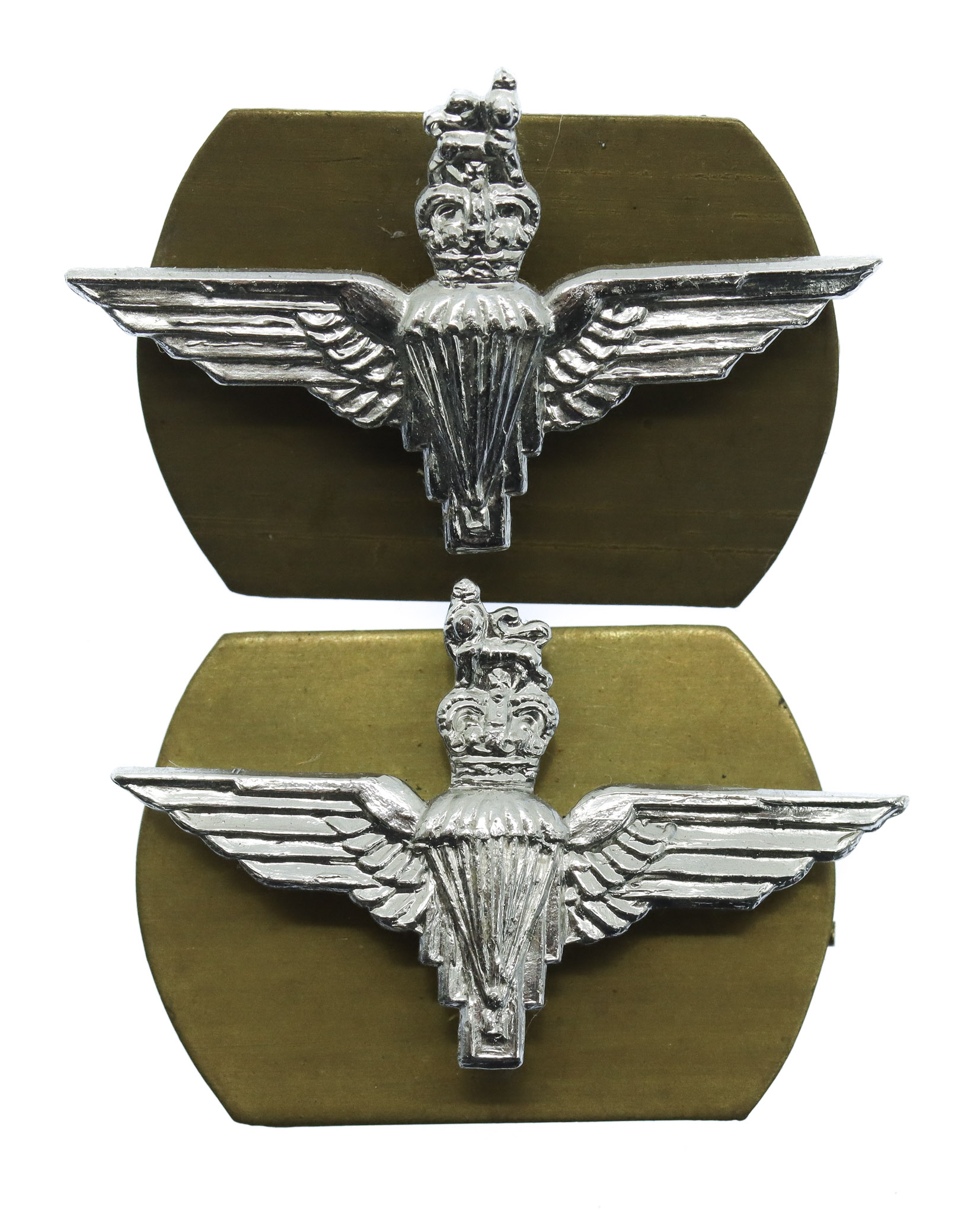 Pair of Parachute Regiment Anodised (Staybrite) Collar Badges