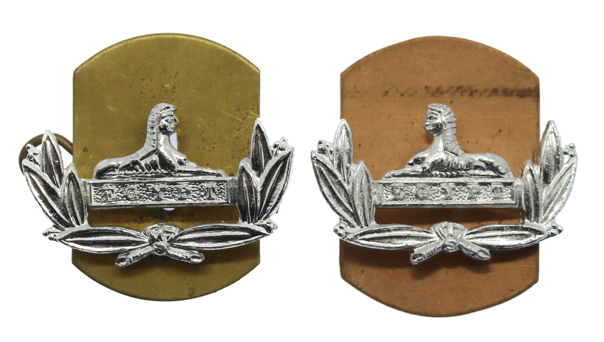 Pair of Gloucestershire Regiment Anodised (Staybrite) Collar Badges