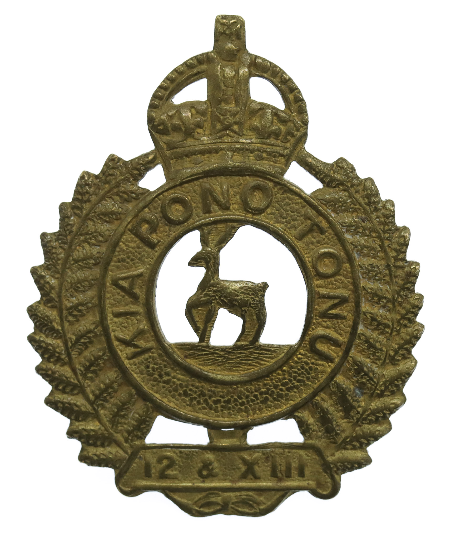 New Zealand 12 & XII (Nelson, Marlborough & West Coast) Regiment Cap Badge - King's Crown