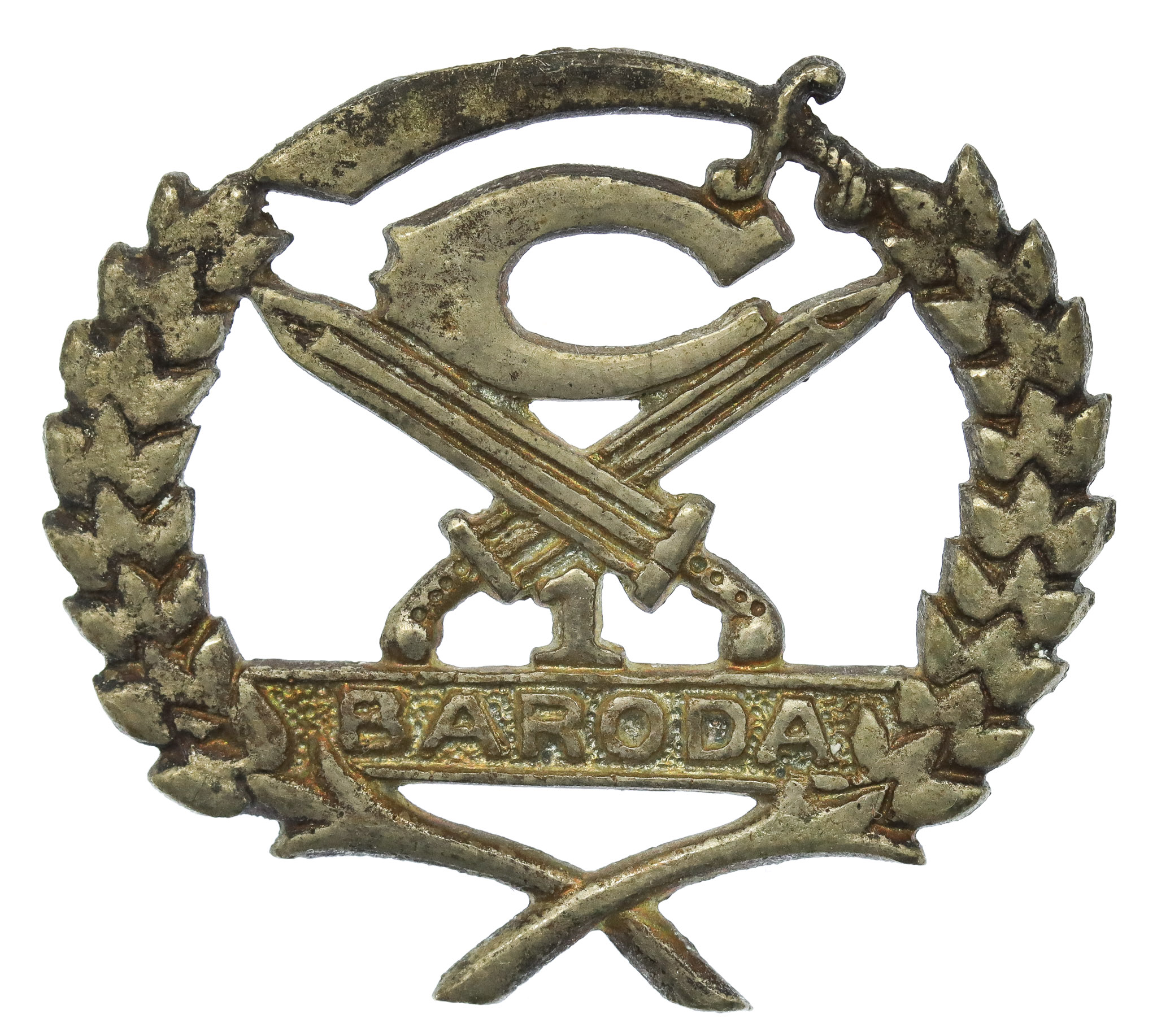 Indian Army 1st Baroda Infantry Cast Cap Badge