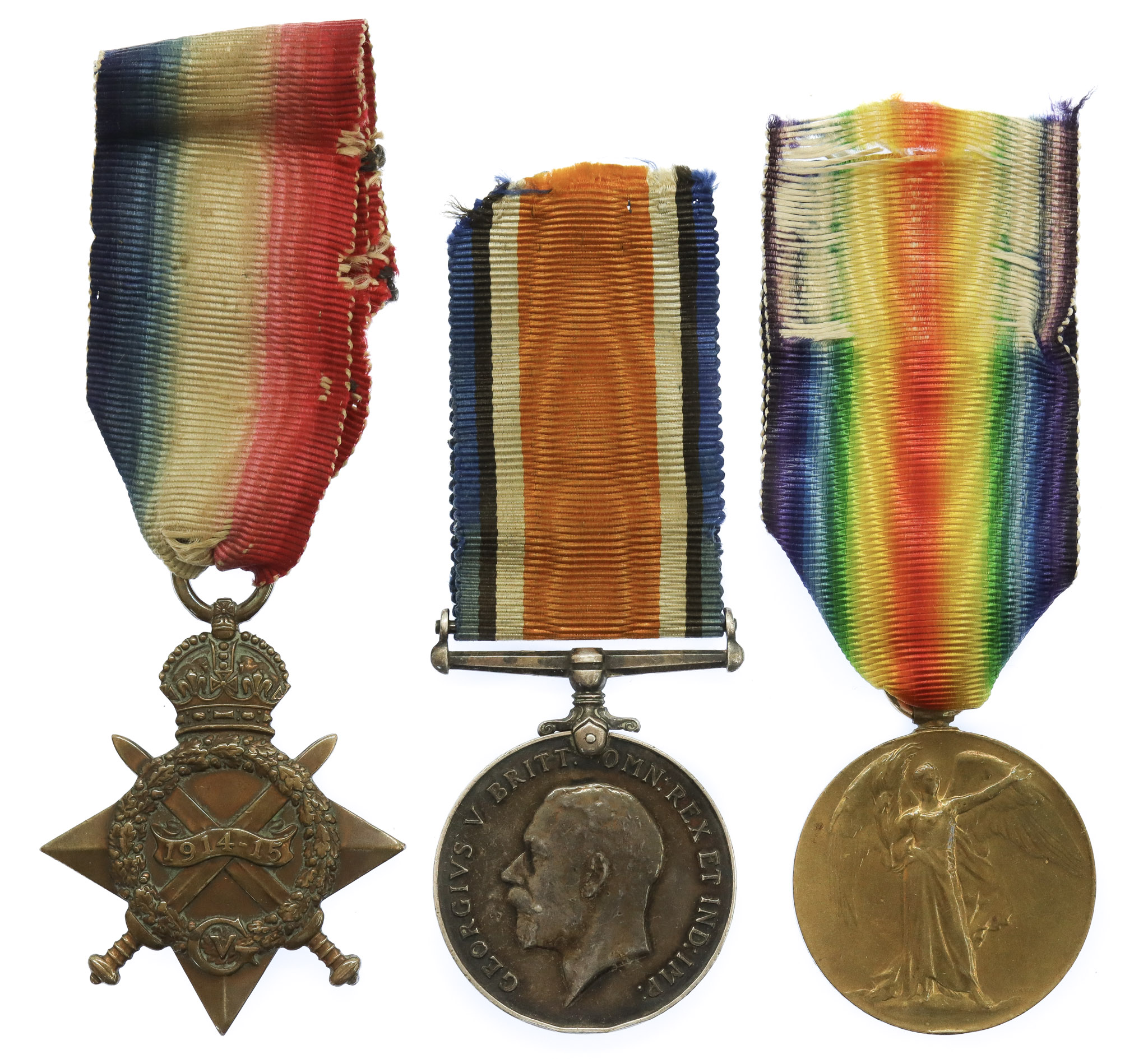 WW1 1914-15 Star Medal Trio - Pte. T. Rees, South Lancashire Regiment