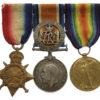 WW1 1914-15 Star Medal Trio and Silver War Badge - Pte. E. Pearse, Middlesex Regiment - Twice Wounded 