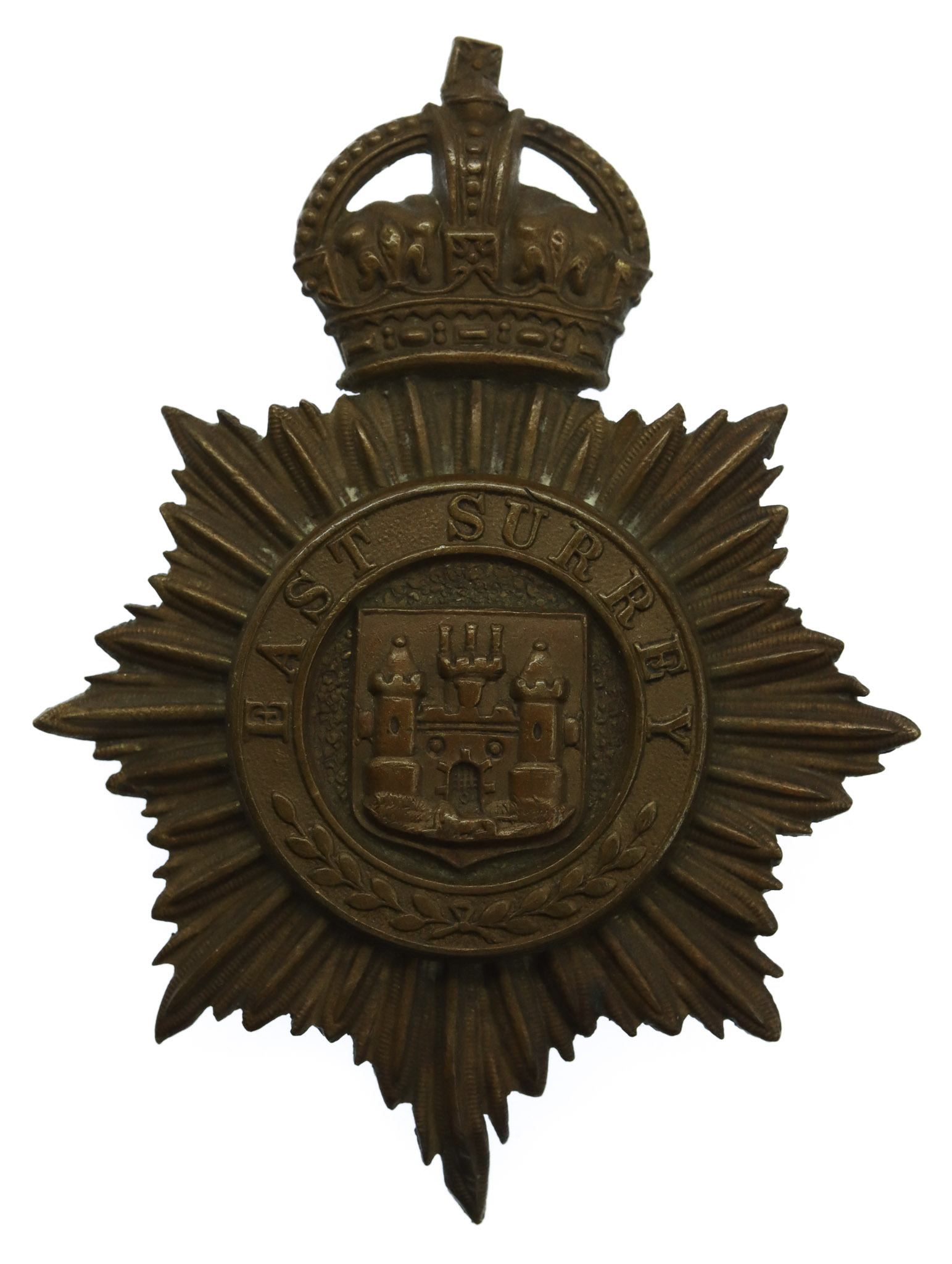 East Surrey Regiment Bandsman's Pouch Badge - King's Crown