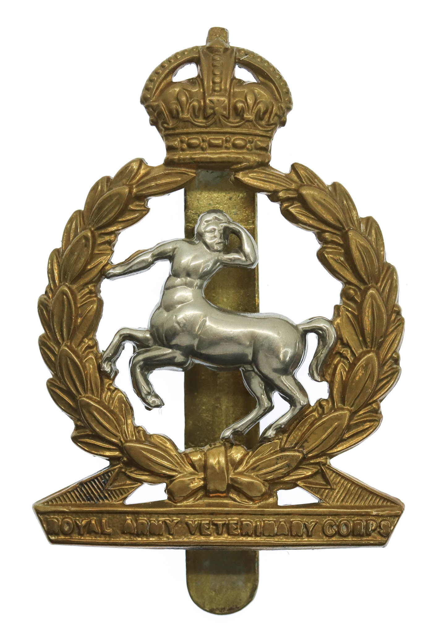 Royal Army Veterinary Corps (R.A.V.C.) Cap Badge - King's Crown