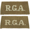 Pair of Royal Garrison Artillery (R.G.A.) WW1 Cloth Slip On Shoulder Titles