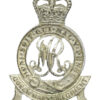 Surrey Yeomanry (Queen Mary's Regiment) Officer's Silvered Cap Badge - Queen's Crown