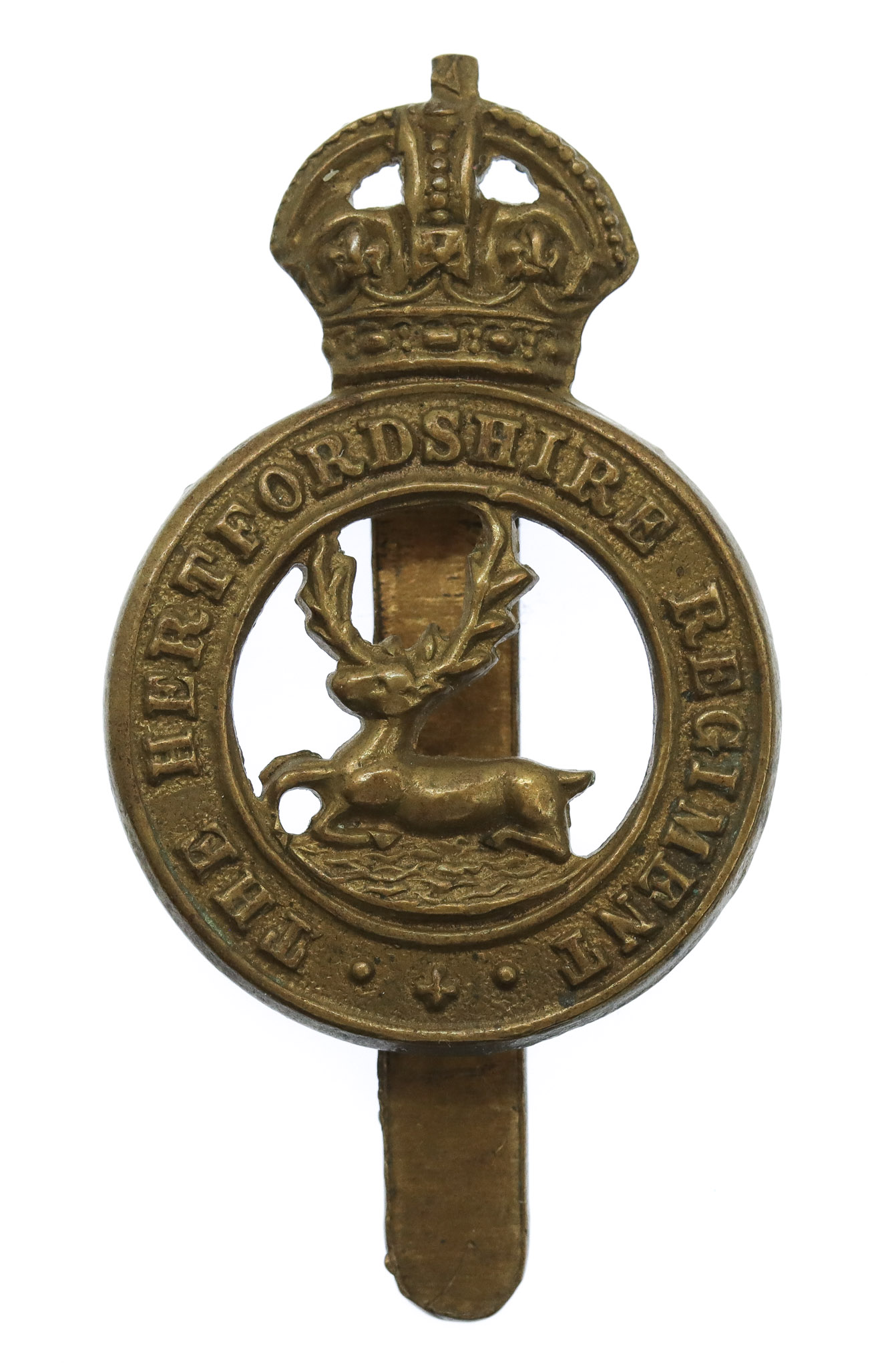 Hertfordshire Regiment Cap Badge - King's Crown