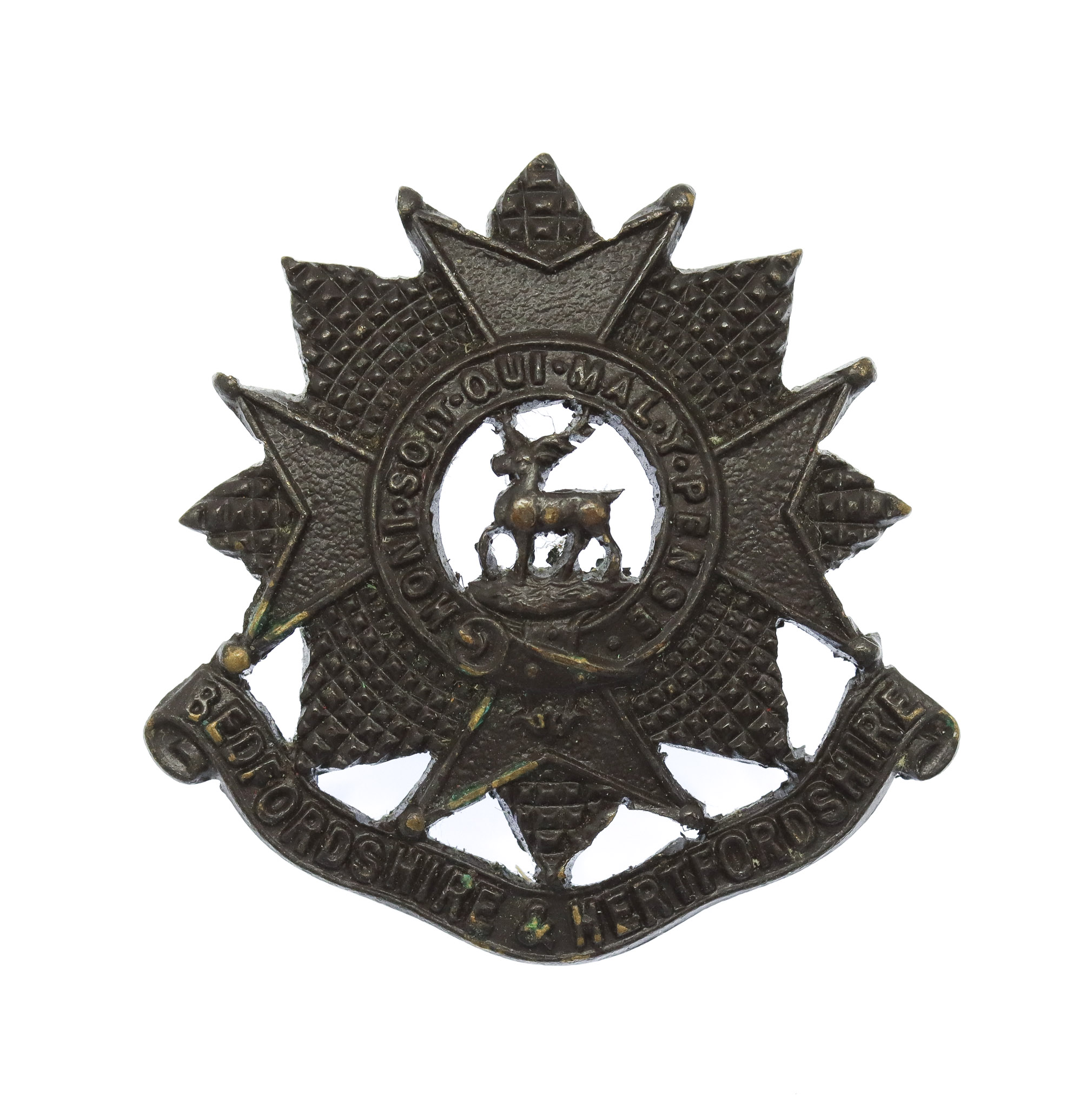 Bedfordshire & Hertfordshire Regiment Officer's Service Dress Collar Badge