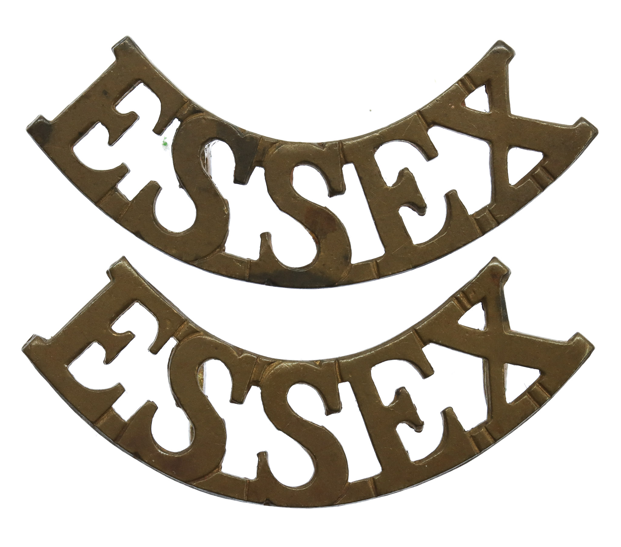 Pair of Essex Regiment (ESSEX) Shoulder Titles