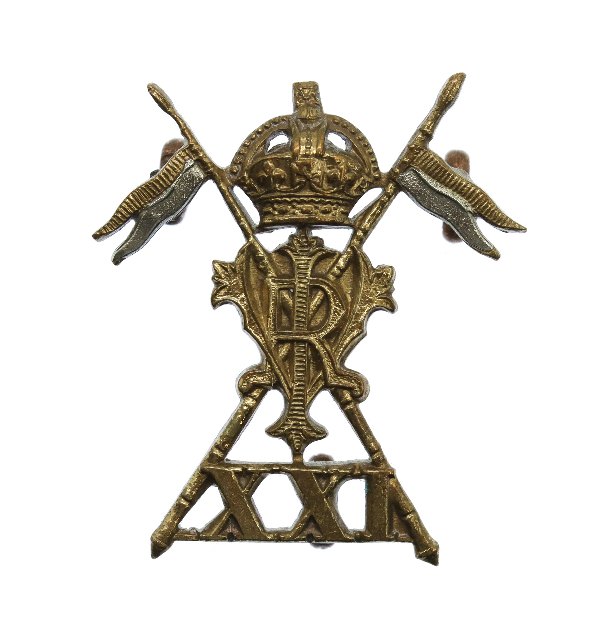 21st (Empress of India's) Lancers Collar Badge - King's Crown