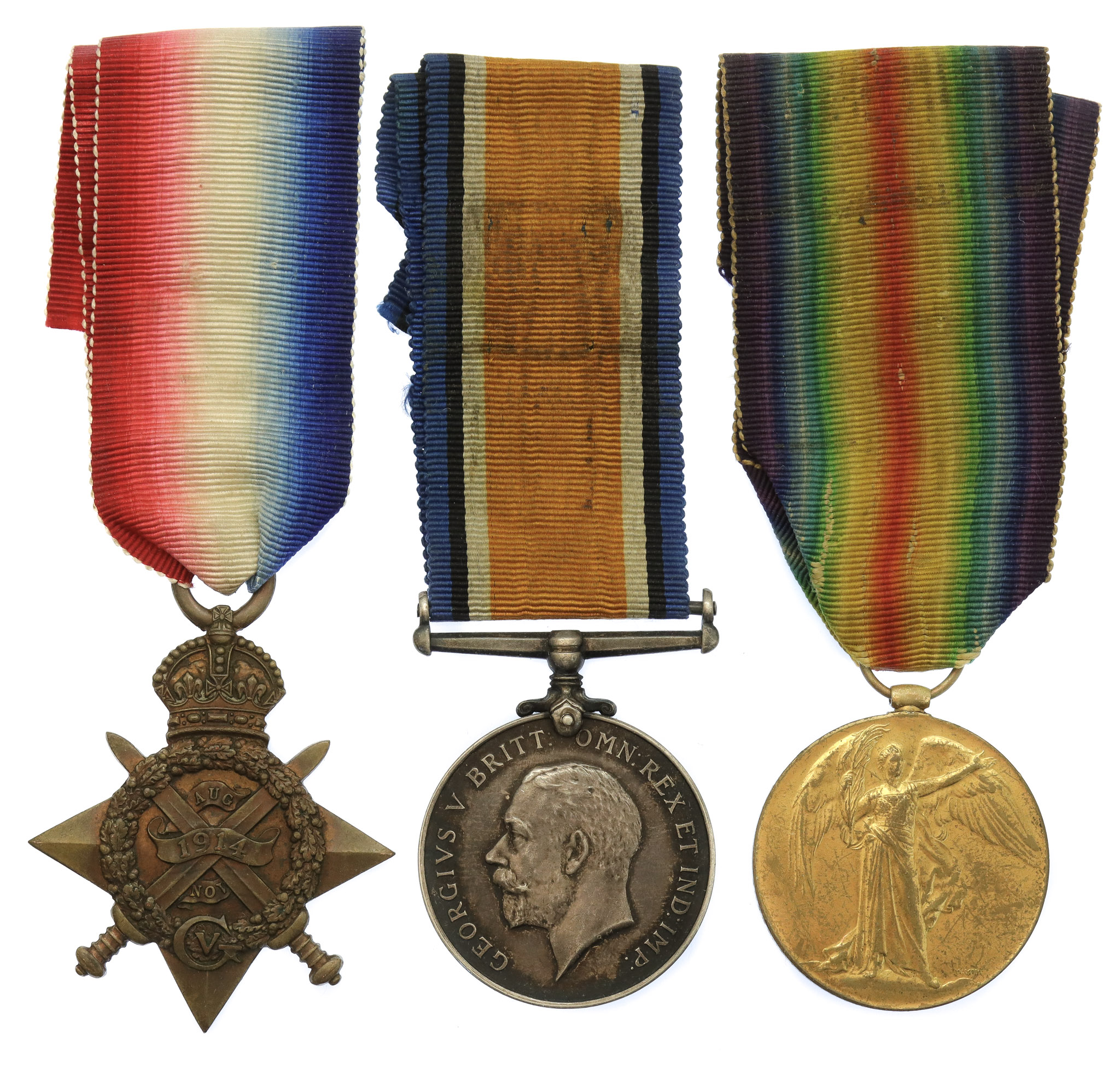 1914 Mons Star Medal Trio - Pte. W.P. Bennett, East Yorkshire Regiment (Ended his service as a POW Guard in Malta)