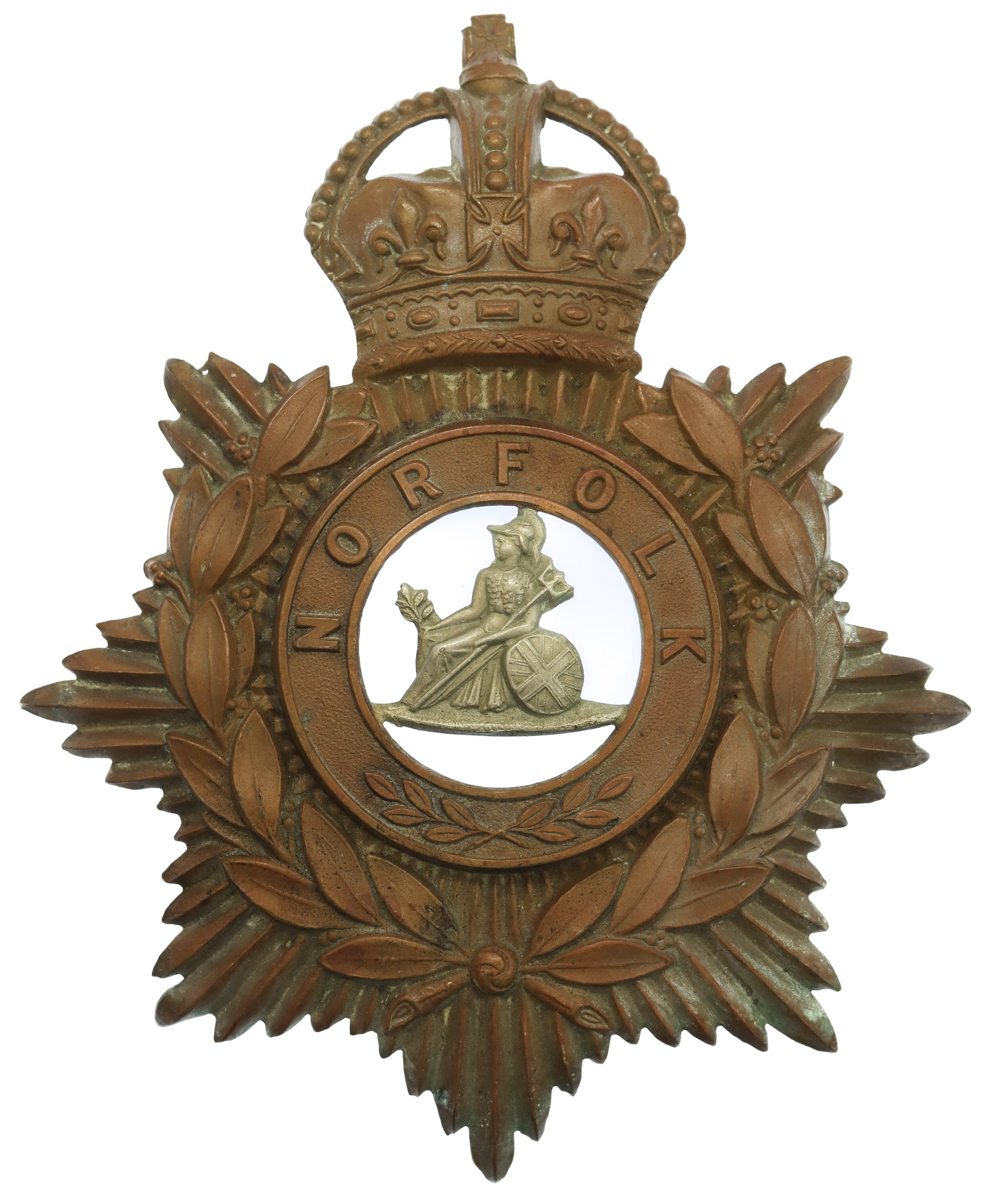 Norfolk Regiment Helmet Plate - King's Crown