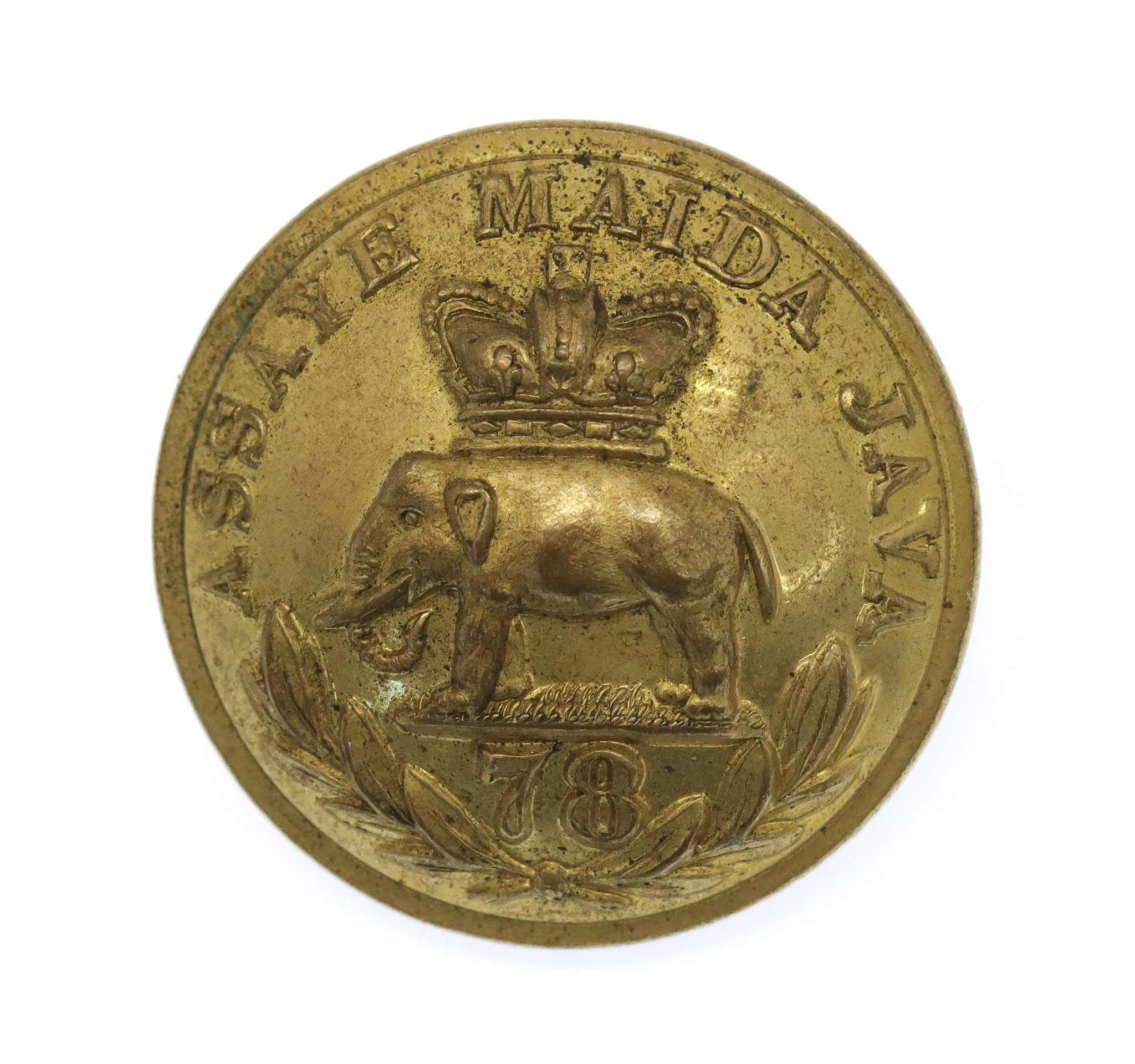 Victorian Pre 1881 78th (Highlanders) Regiment of Foot Officer's Gilt Button (25mm)