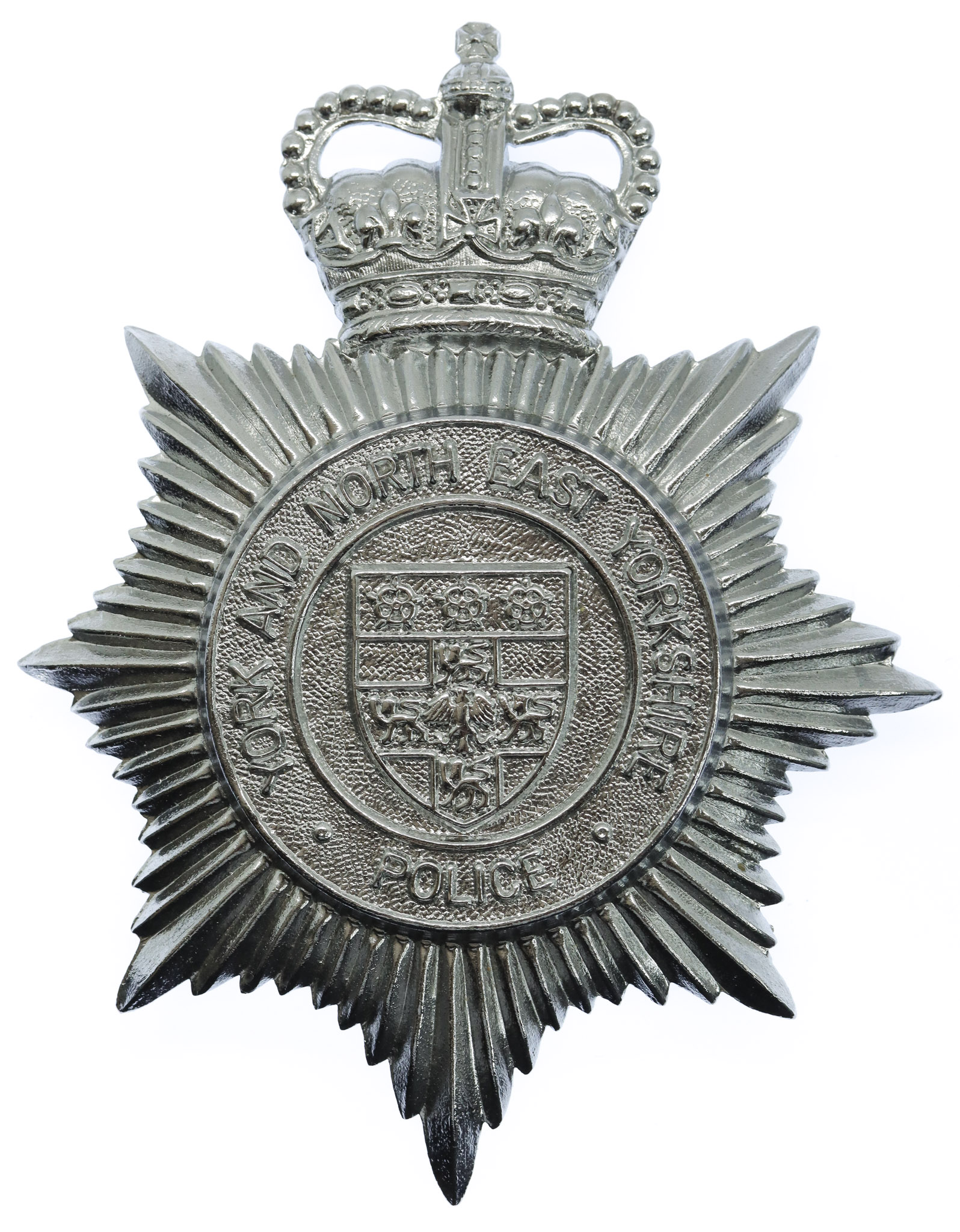 York and North East Yorkshire Police Helmet Plate - Queen's Crown