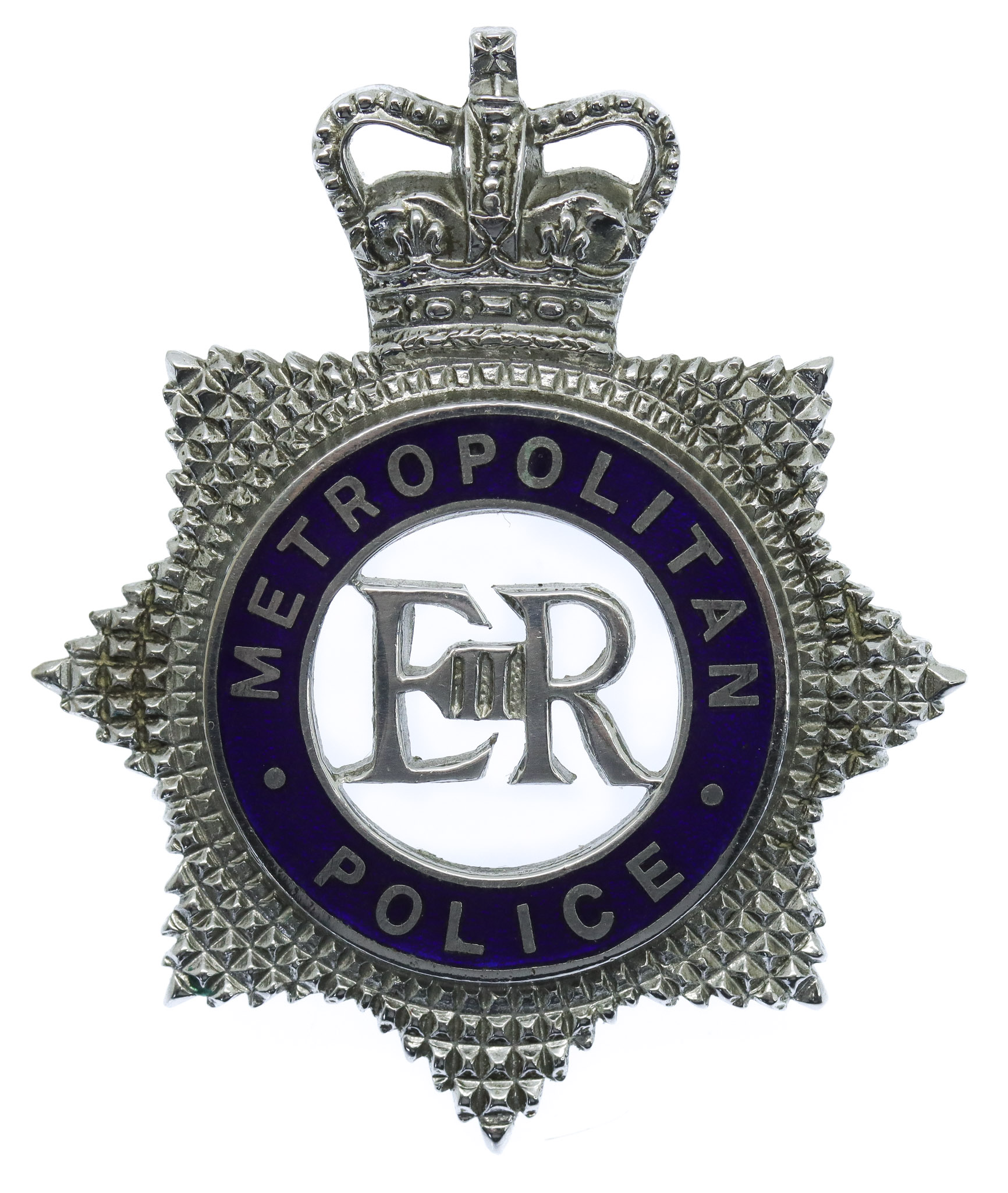 Metropolitan Police Senior Officer's Enamelled Cap Badge - Queen's Crown