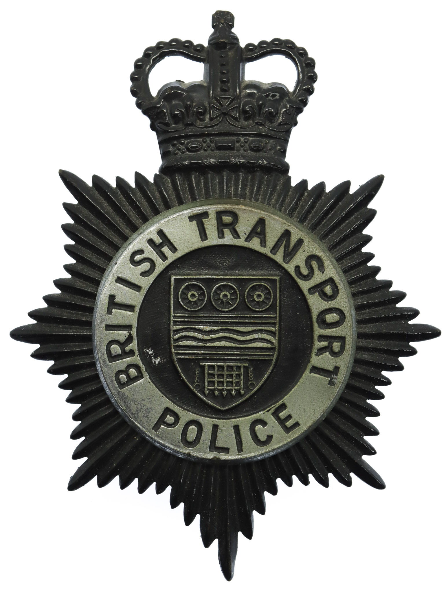 British Transport Police (B.T.P.) Night Helmet Plate - Queen's Crown