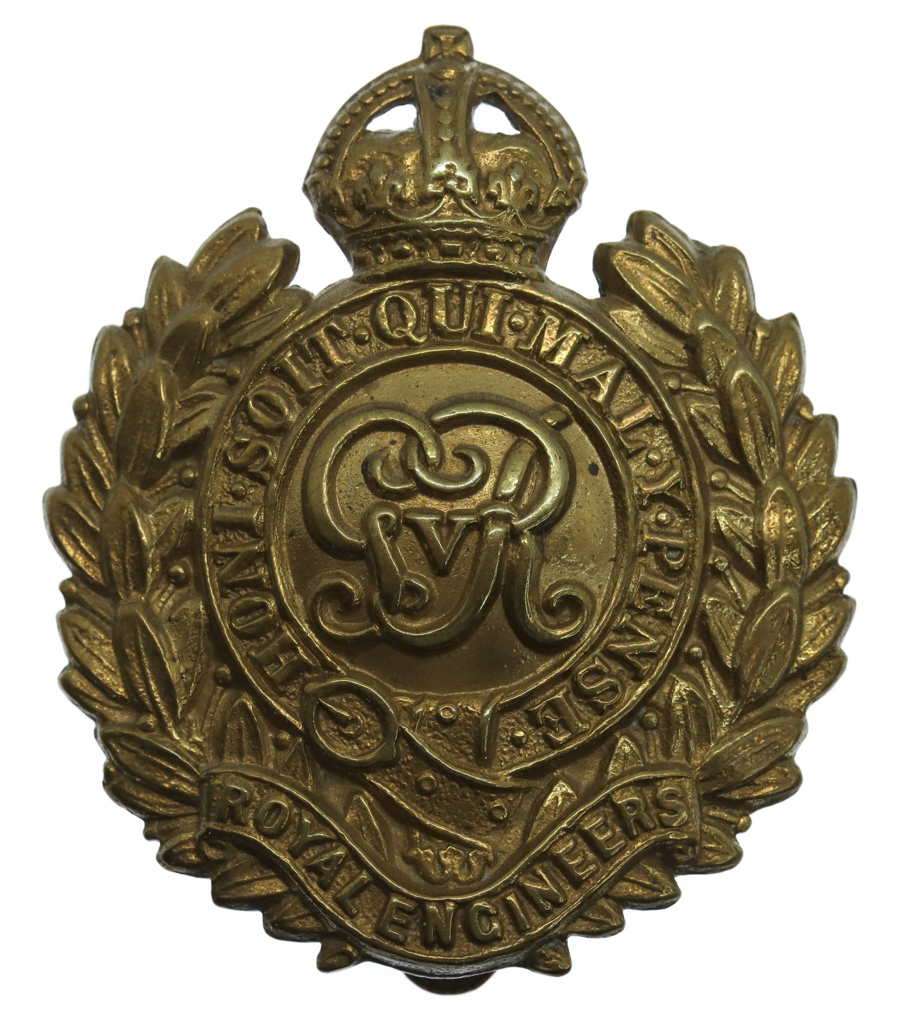 George V Royal Engineers Economy Cap Badge (Non Voided Centre)