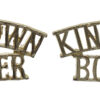 Pair of King's Own Royal Border Regiment (KING'S OWN/BORDER) Anodised (Staybrite) Shoulder Titles