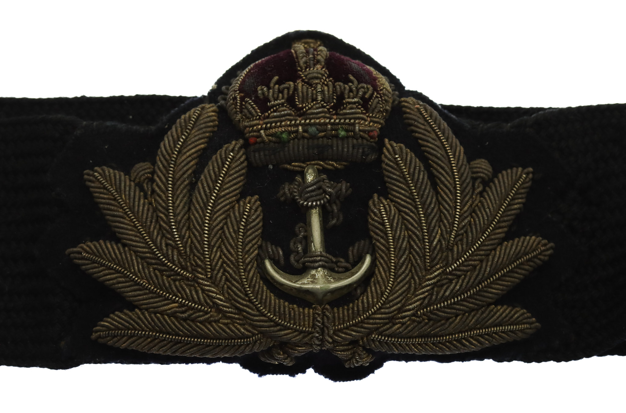 Royal Navy Officer's Bullion Cap Badge & Band