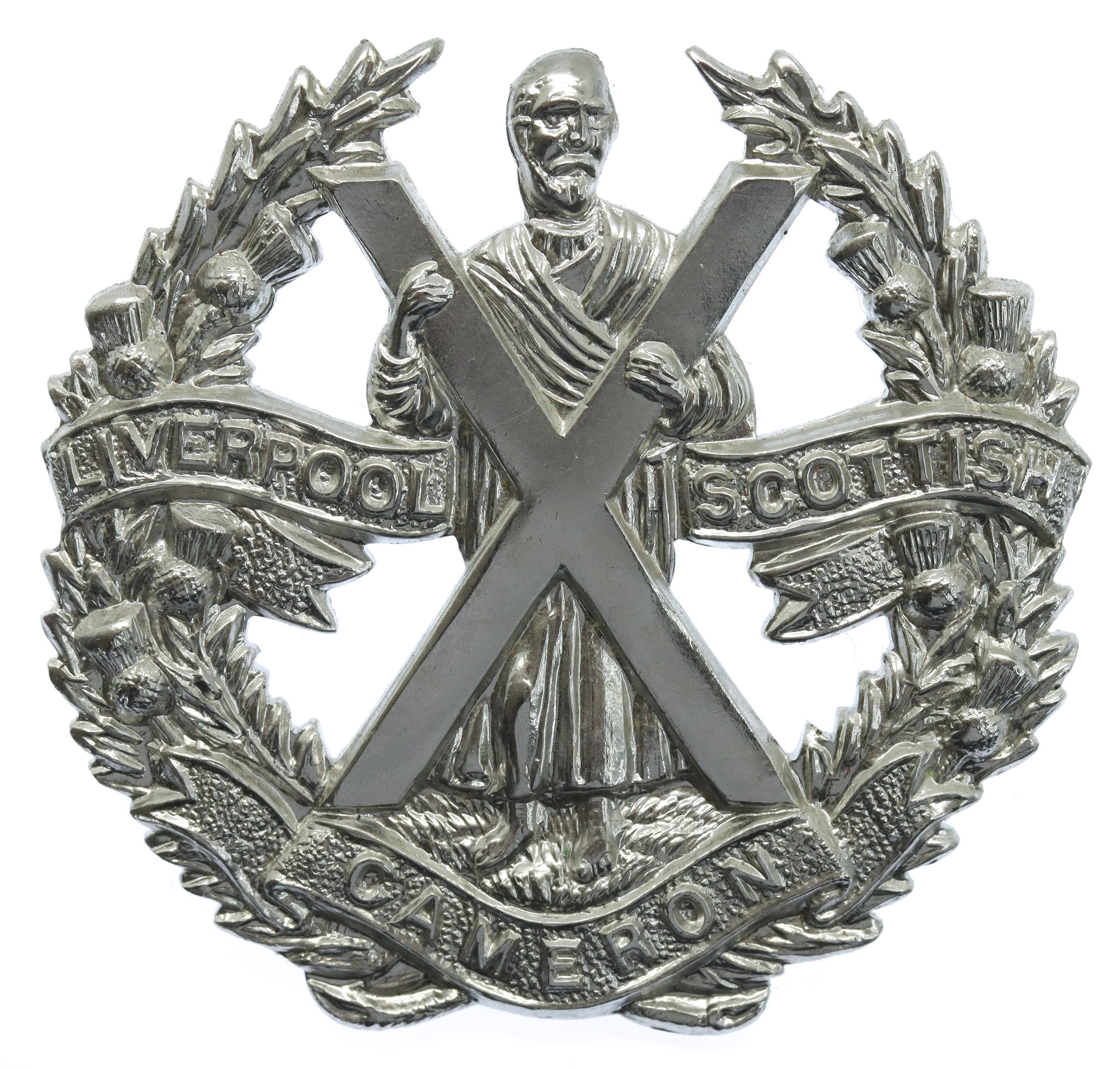Liverpool Scottish Anodised (Staybrite) Cap Badge