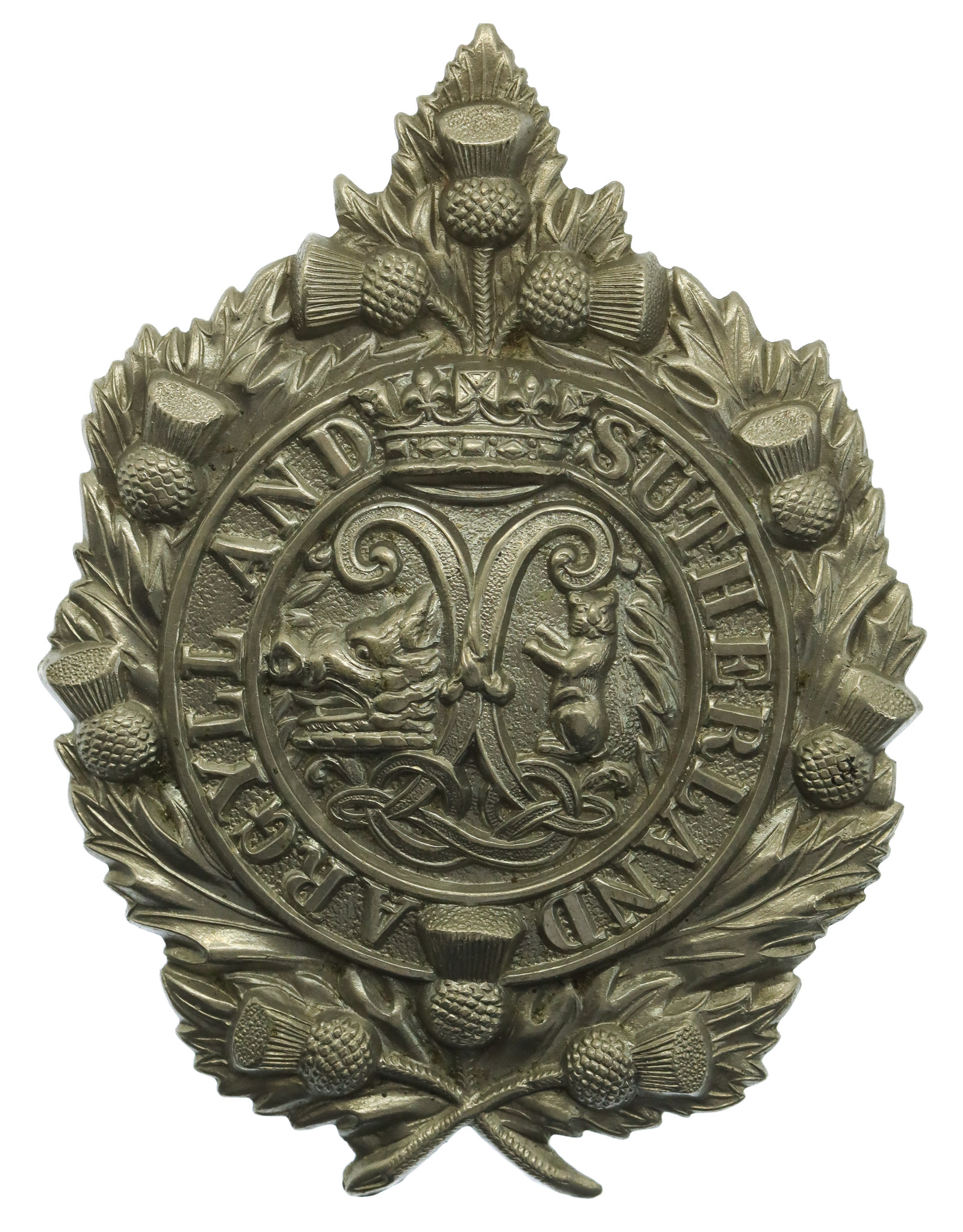 Victorian/Edwardian Argyll & Sutherland Highlanders Cap Badge (Non Voided Centre)