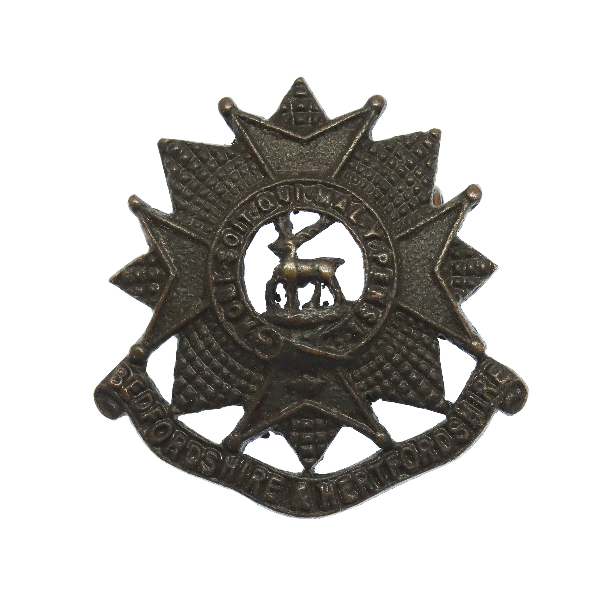 Bedfordshire & Hertfordshire Regiment Officer's Service Dress Collar Badge