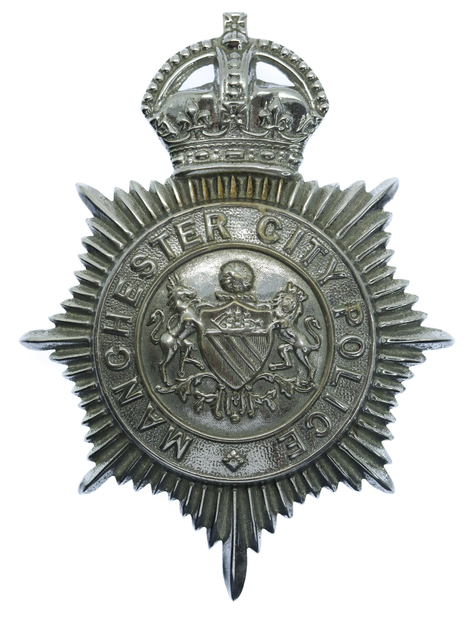 Manchester City Police Helmet Plate - King's Crown