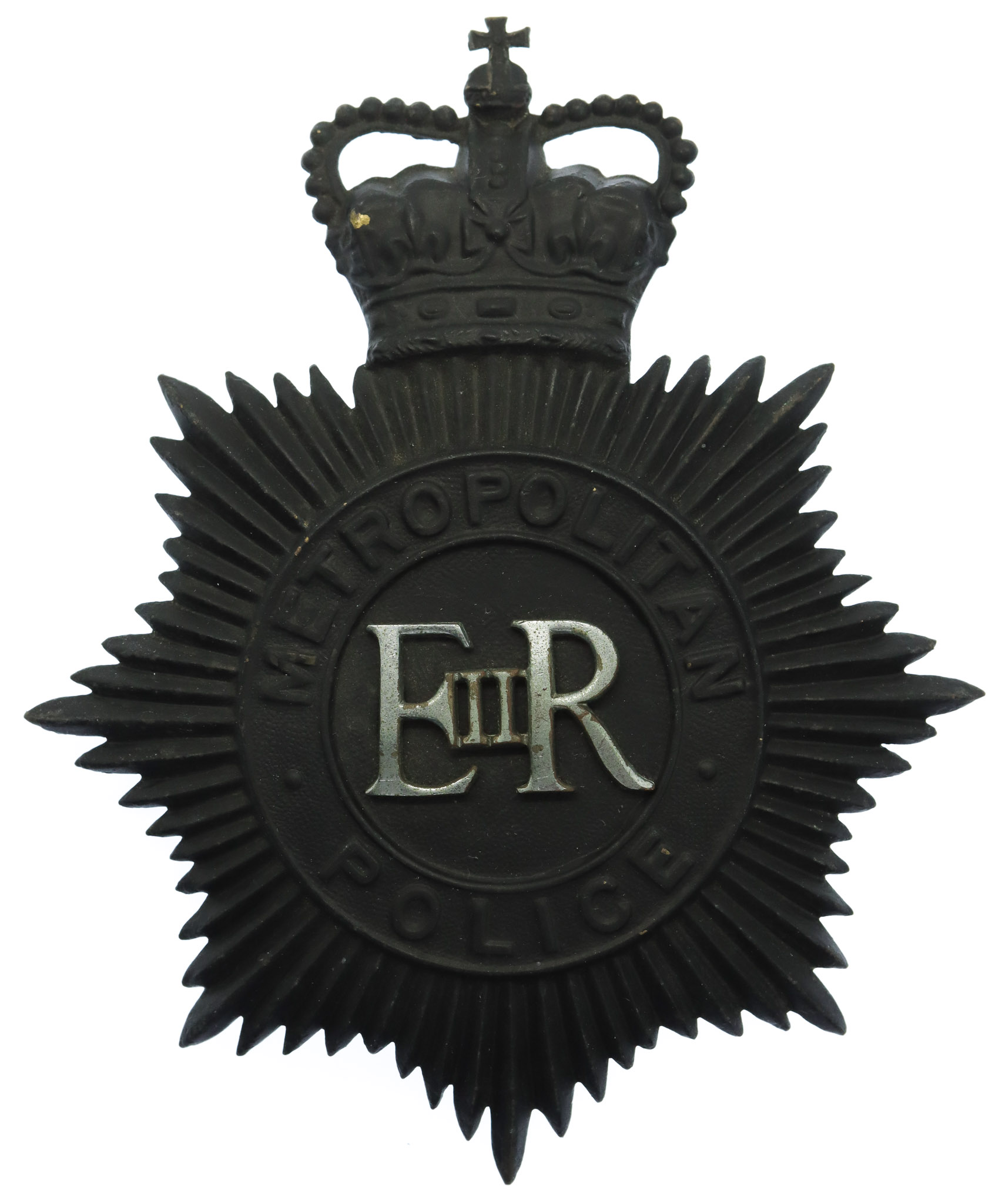Metropolitan Police Night Helmet Plate - Queen's Crown