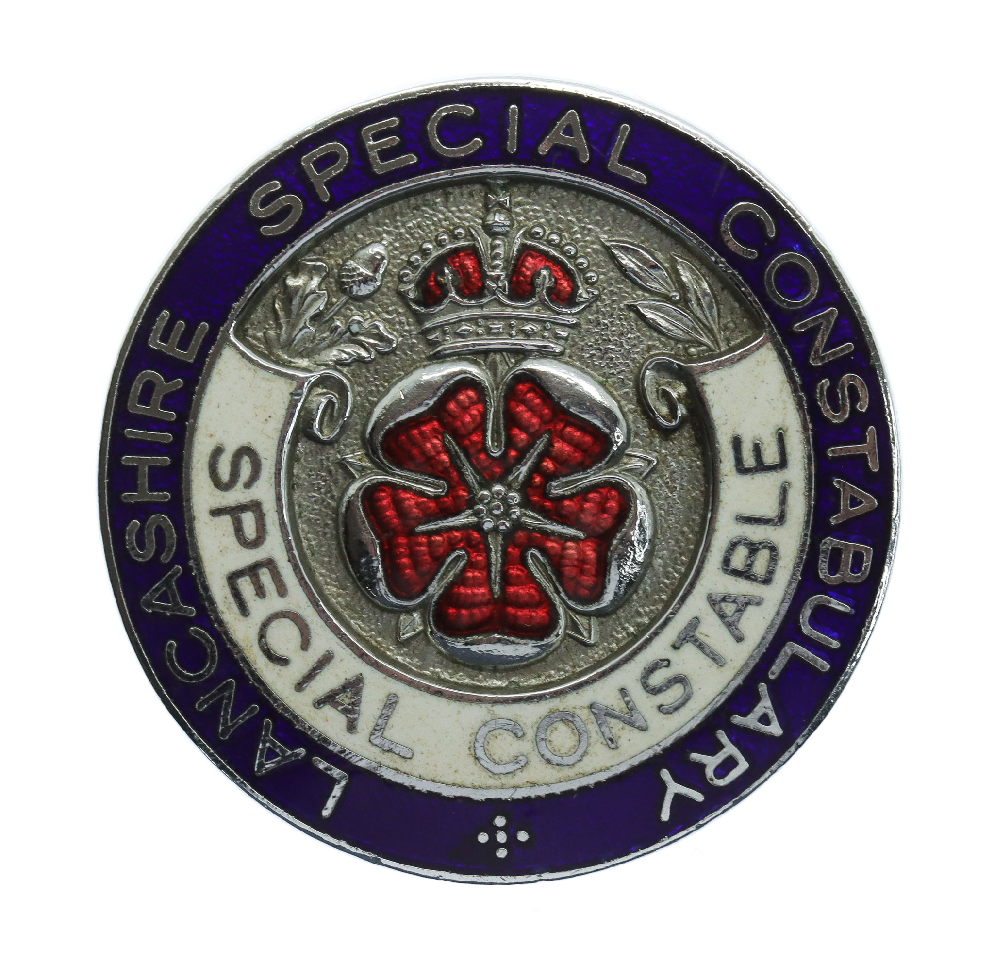 Lancashire Special Constabulary Special Constable Enamelled Lapel Badge - King's Crown