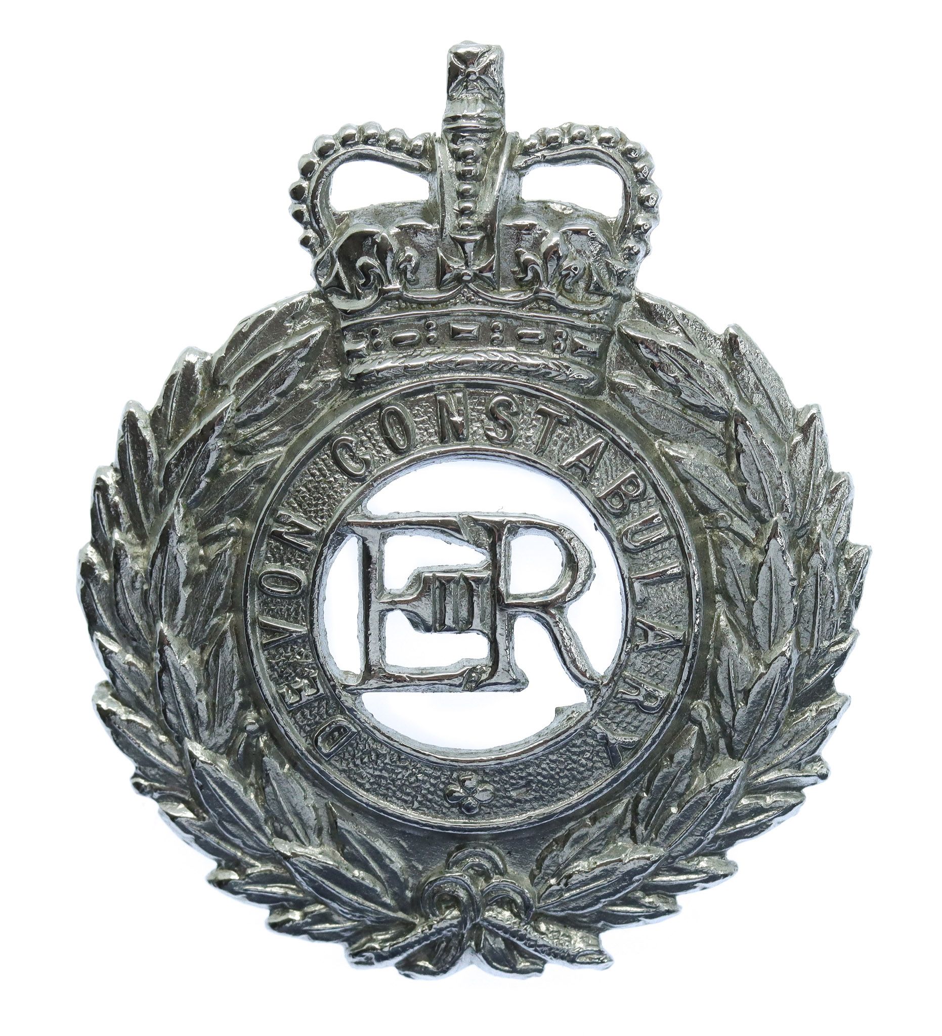 Devon Constabulary Wreath Cap Badge - Queen's Crown