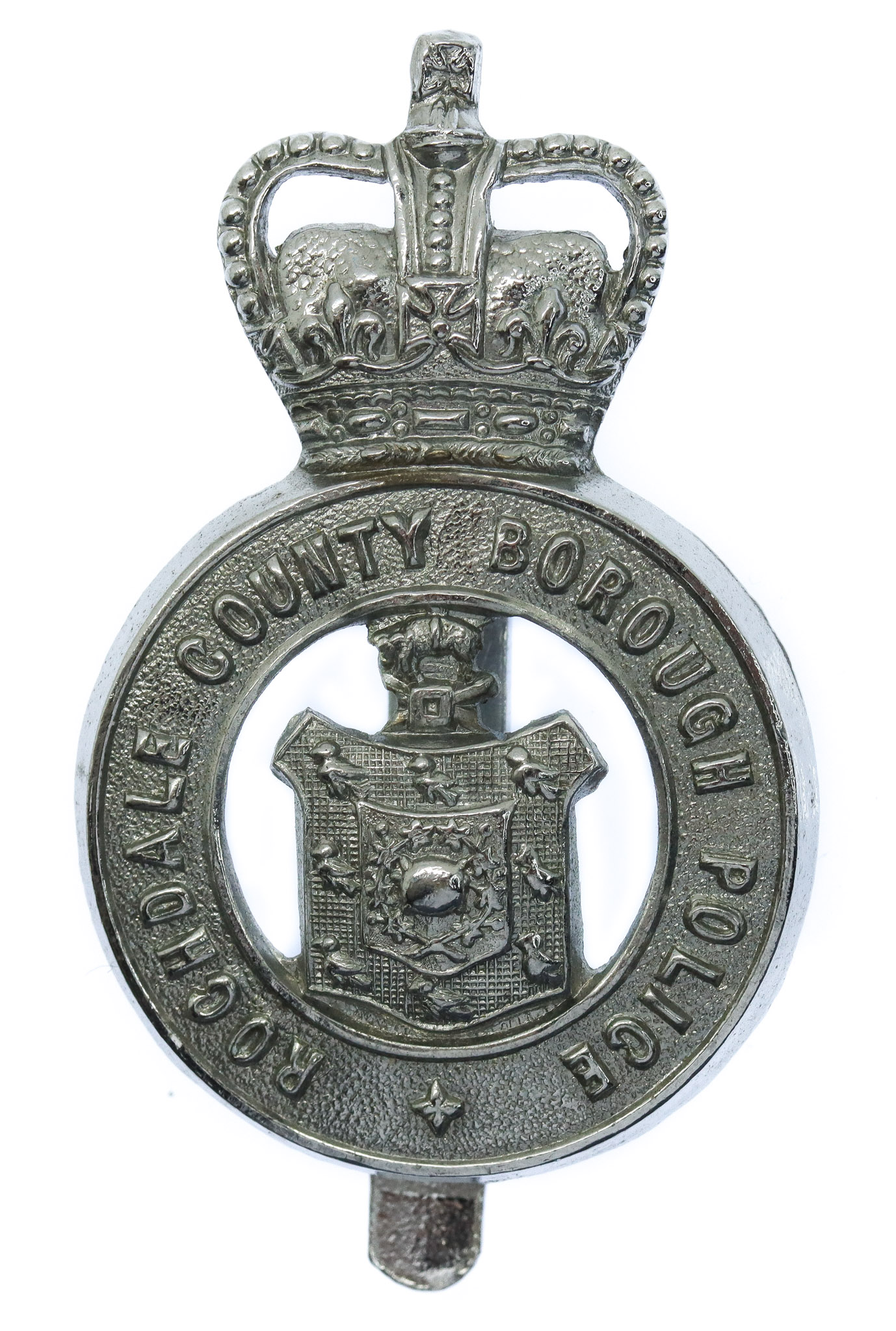 Rochdale County Borough Police Cap Badge - Queen's Crown