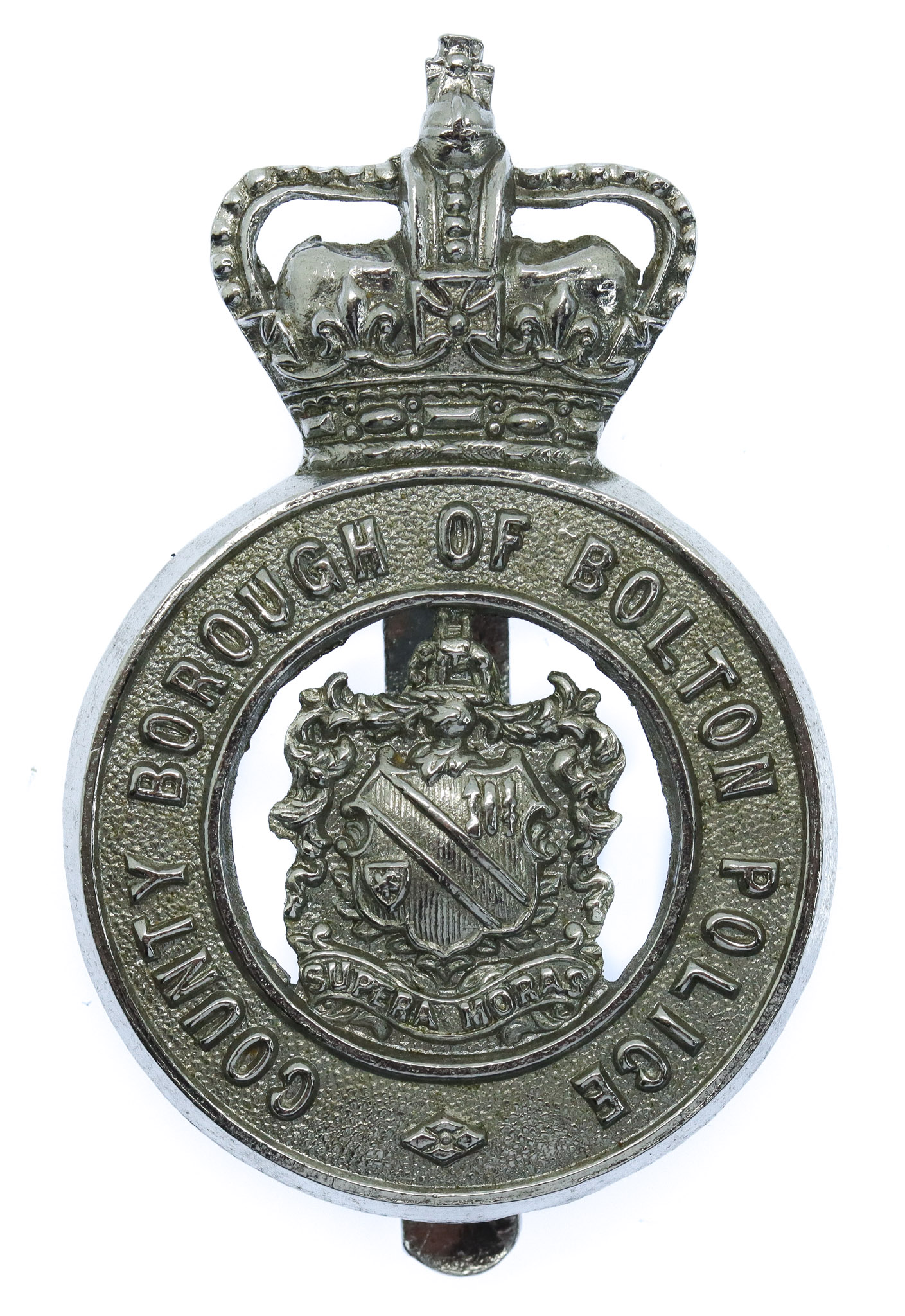County Borough of Bolton Police Cap Badge - Queen's Crown