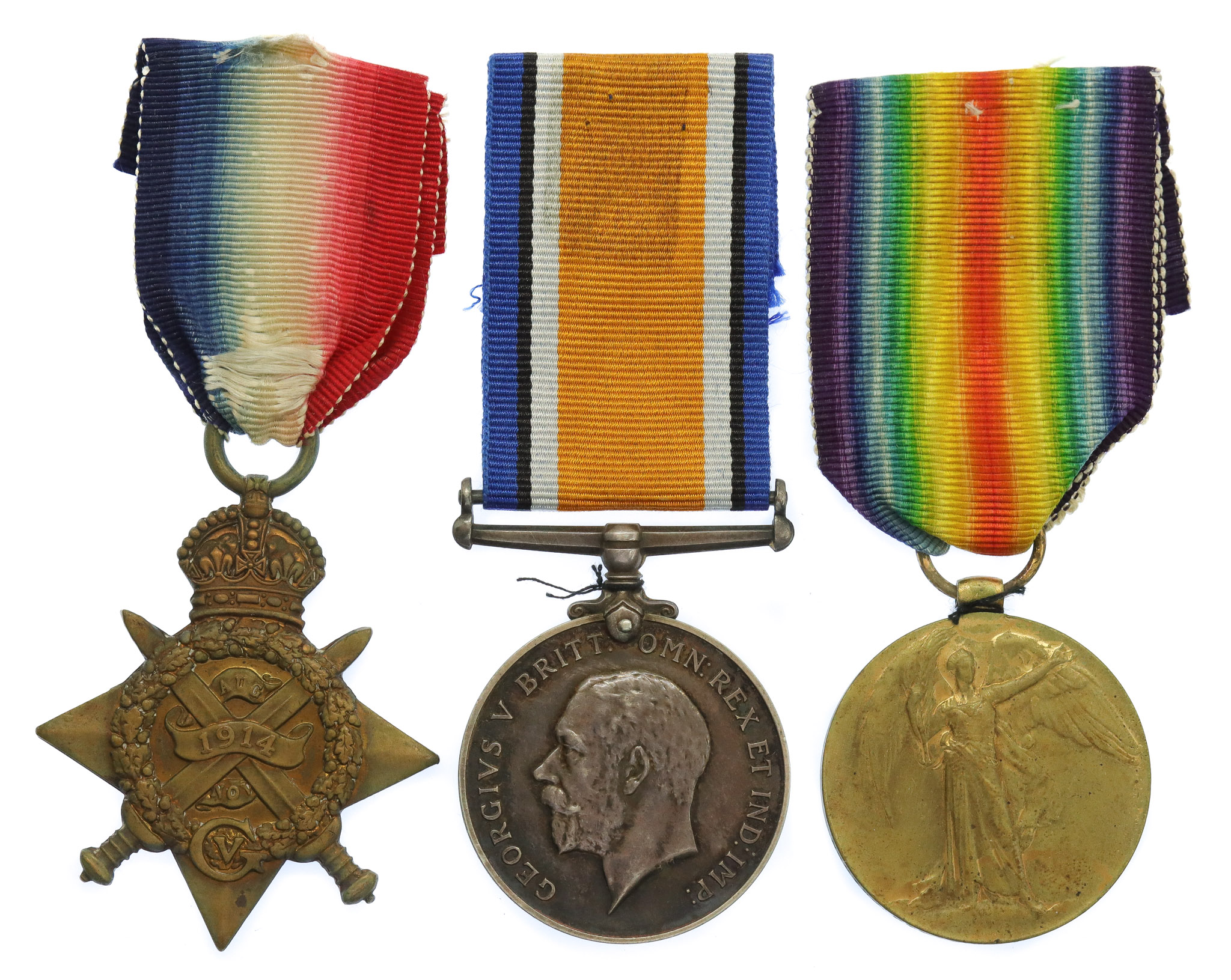 WW1 1914 Mons Star Medal Trio - Pte. A. Swanson, 2nd Bn. Suffolk Regiment - Died of Wounds 24/09/1915