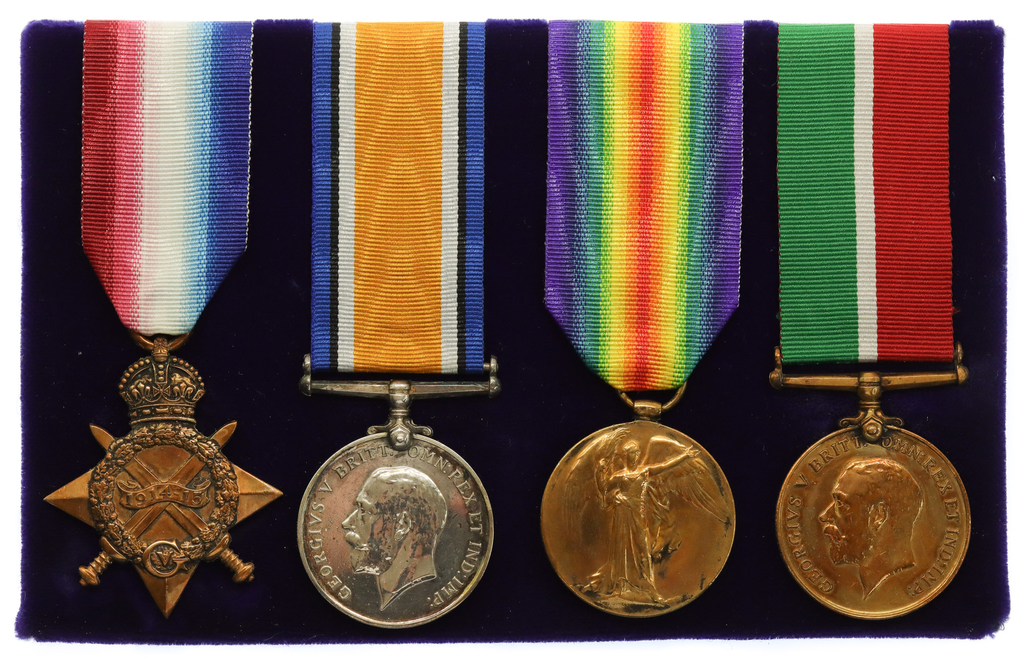 WW1 1914-15 Star, British War Medal, Victory Medal & Mercantile Marine War Medal Group of Four - Asst. Std. A. McBrain, Merchant Navy & Mercantile Fleet Auxiliary