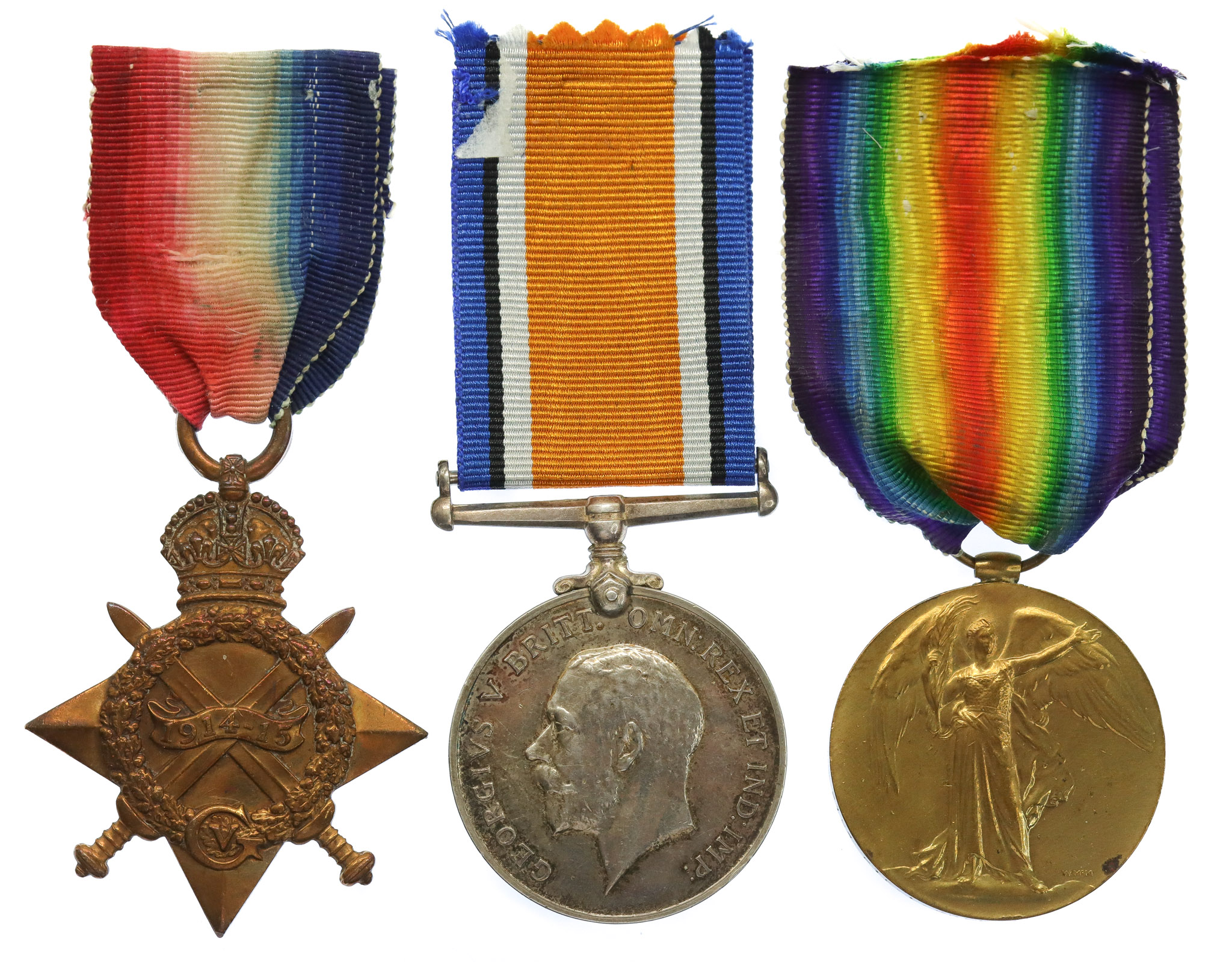 WW1 1914-15 Star Medal Trio - Pte. L. Roper, Derbyshire Yeomanry