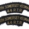  Pair of North Somerset Yeomanry  (NORTH SOMERSET YEOMANRY 44 R.T.R.) Cloth Shoulder Titles