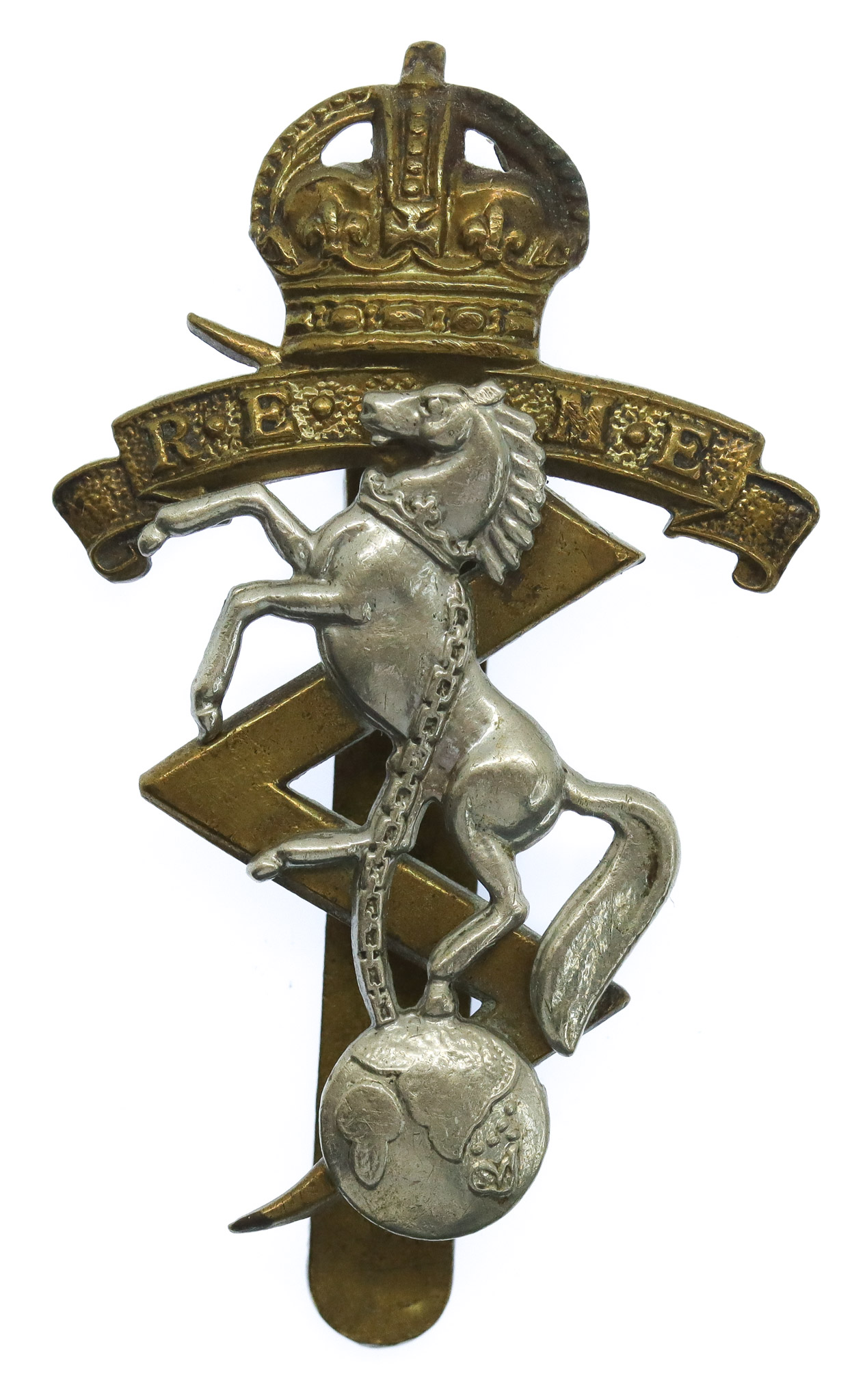 Royal Electrical & Mechanical Engineers (R.E.M.E.) Cap Badge - King's Crown (2nd Pattern)